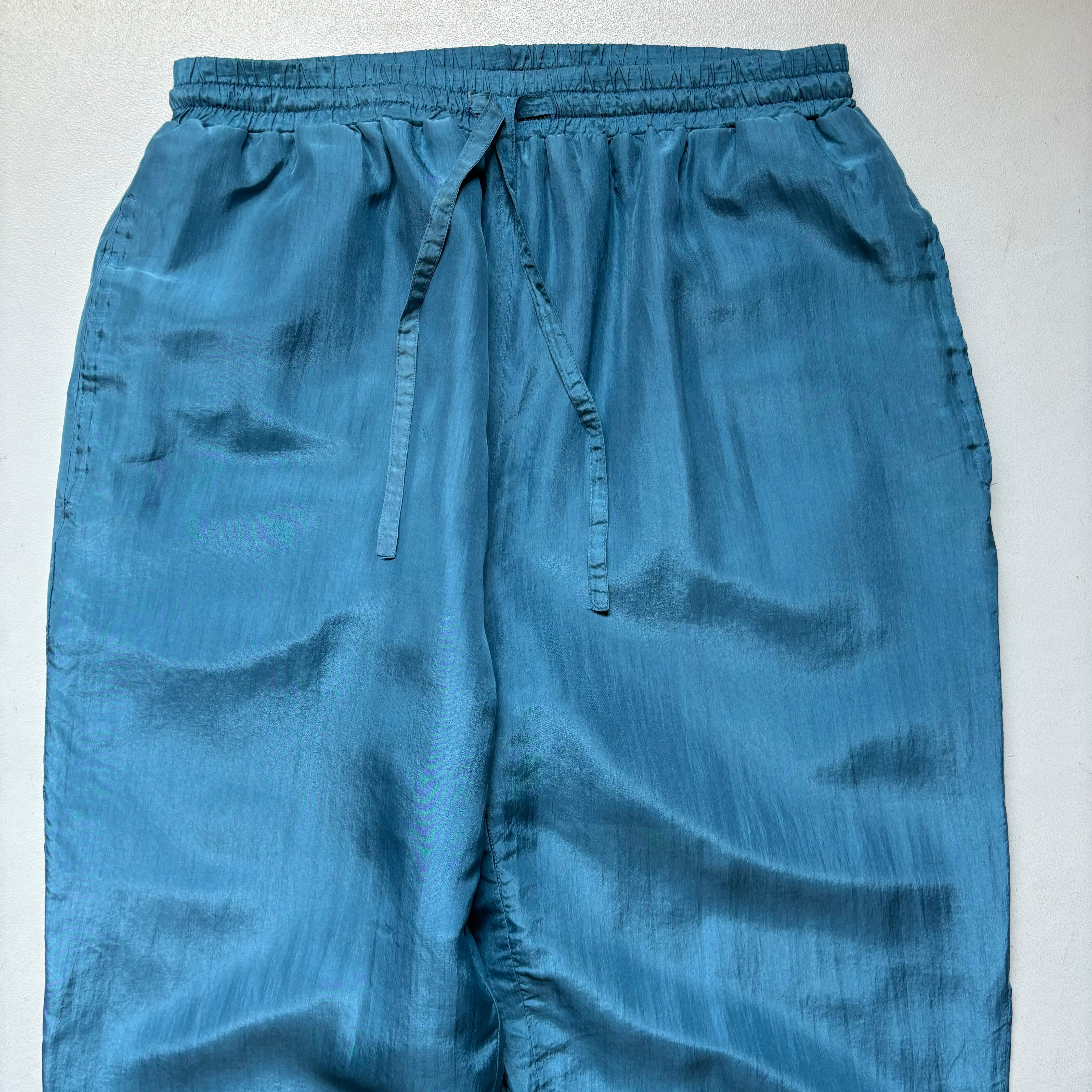 Tiffany blue easy pants “silk100%” “size S” ティファニーブルー