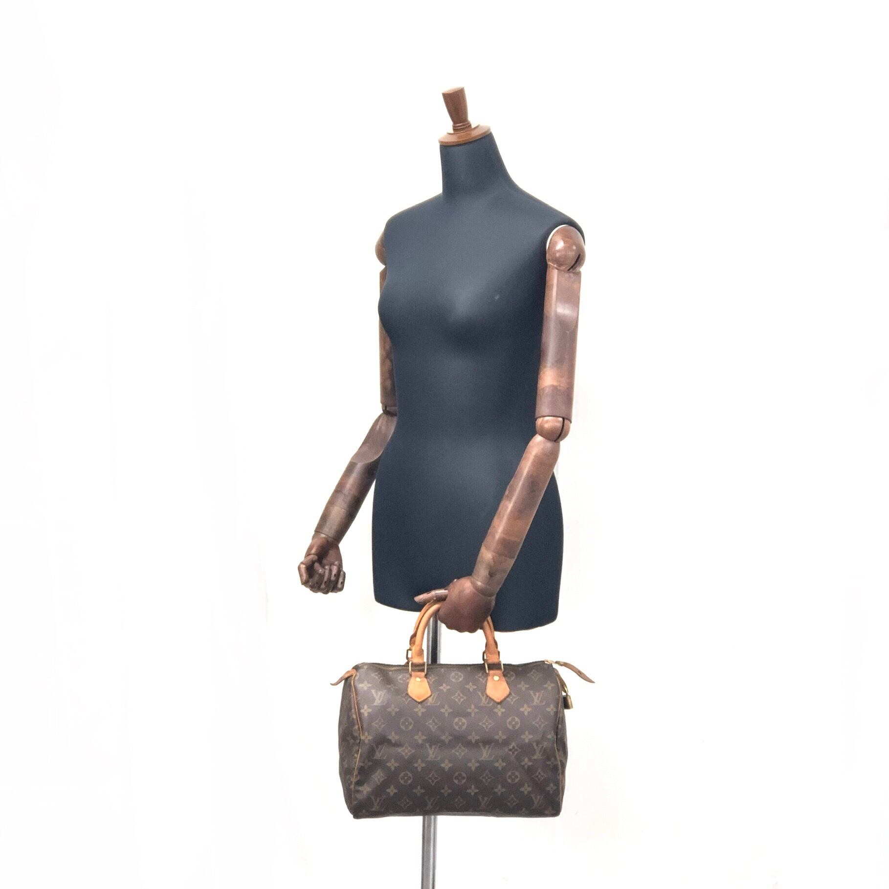 LOUIS VUITTON ルイ ヴィトン モノグラム PVC×レザー スピーディ35