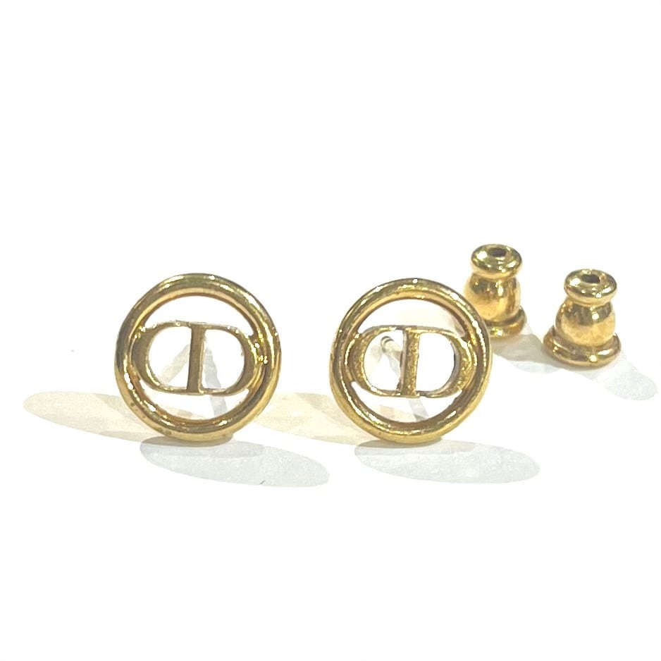 Christian Dior】2152 30 Montaigne スタッドピアス／ゴールドカラー