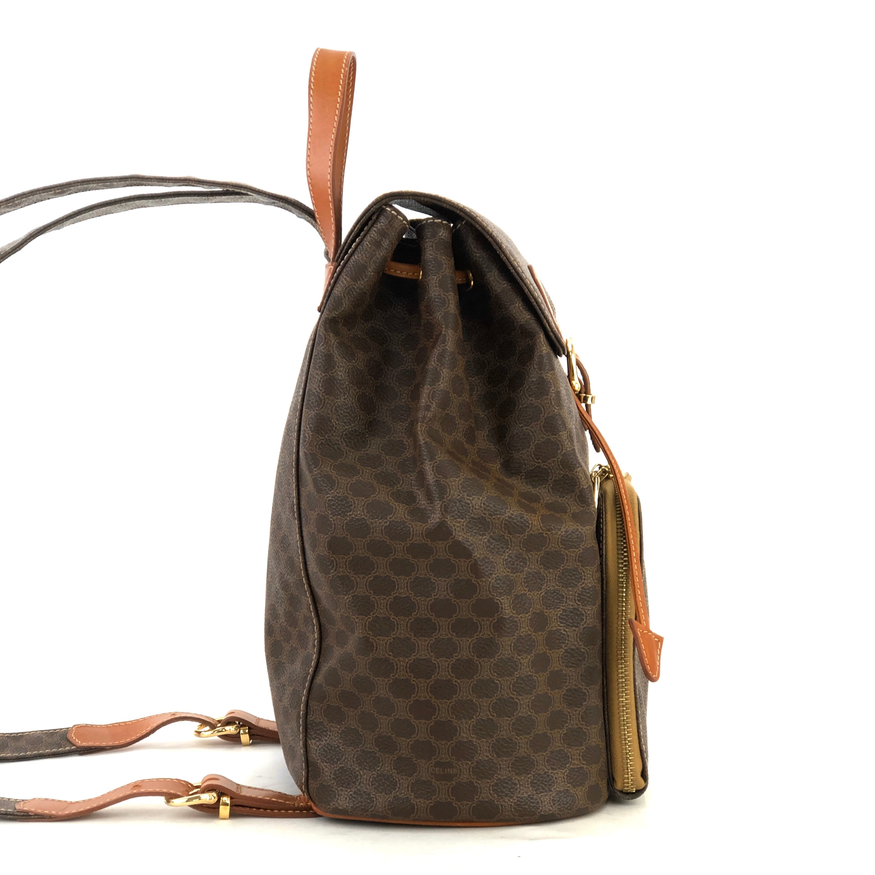 CELINE セリーヌ マカダム PVC×レザー フロントポケット バックパック