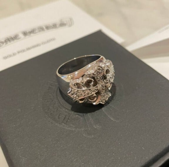 CHROME HEARTS クロムハーツ キーパーリング ダイヤモンド ホワイト