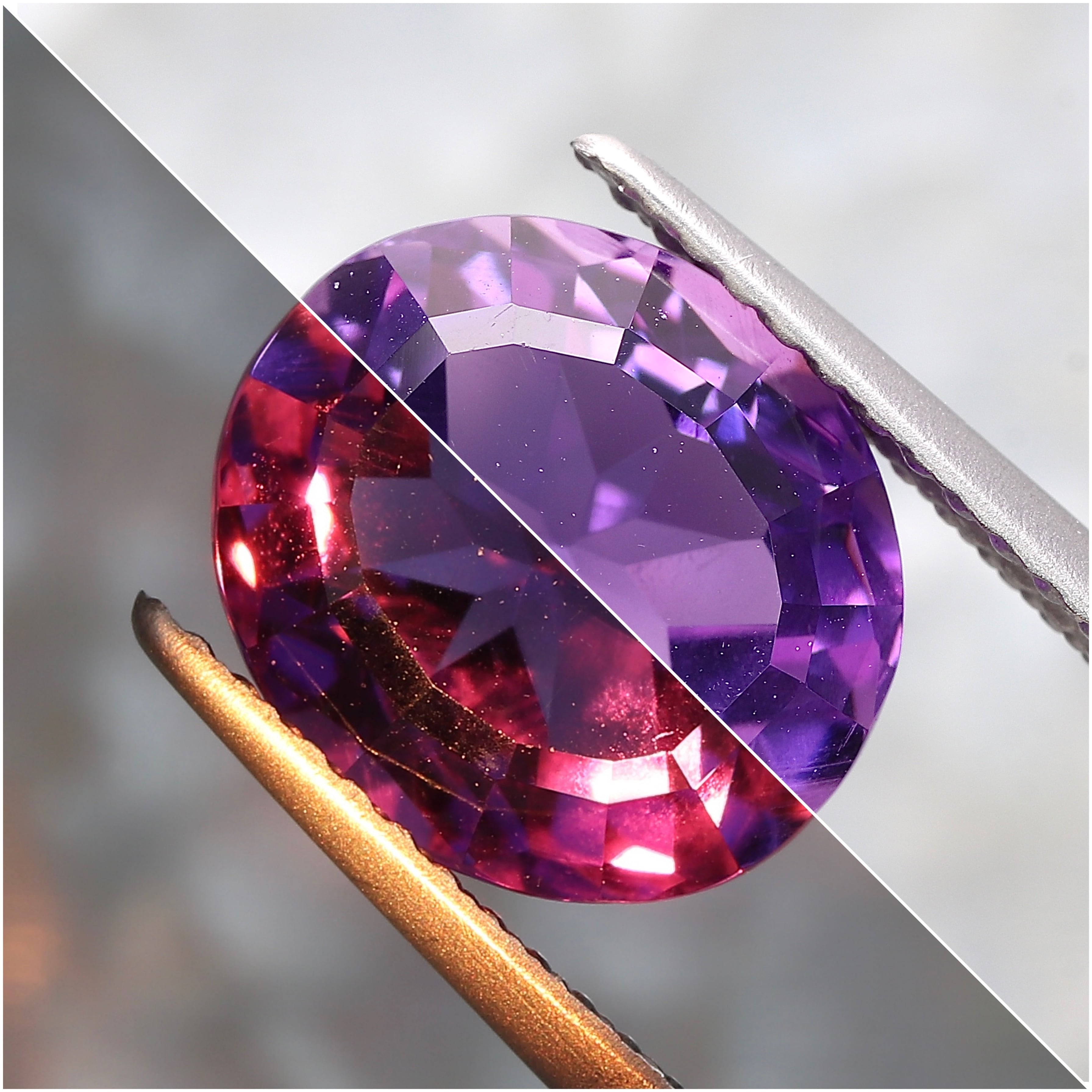 カラーシフトアメジスト 3.19ct オーバル カシャライ産 | 色石堂