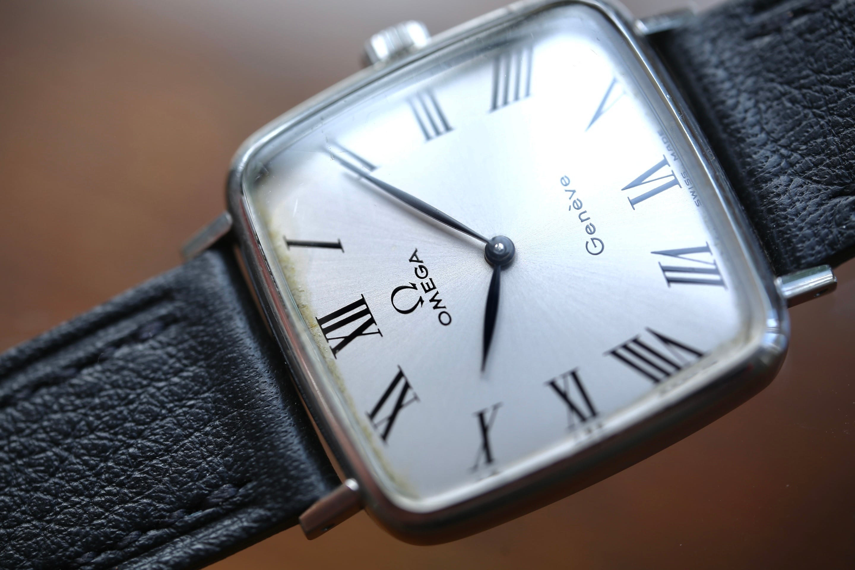 OMEGA 】 1973年製 オメガ ジュネーブ シルバー スクエア型 ローマン