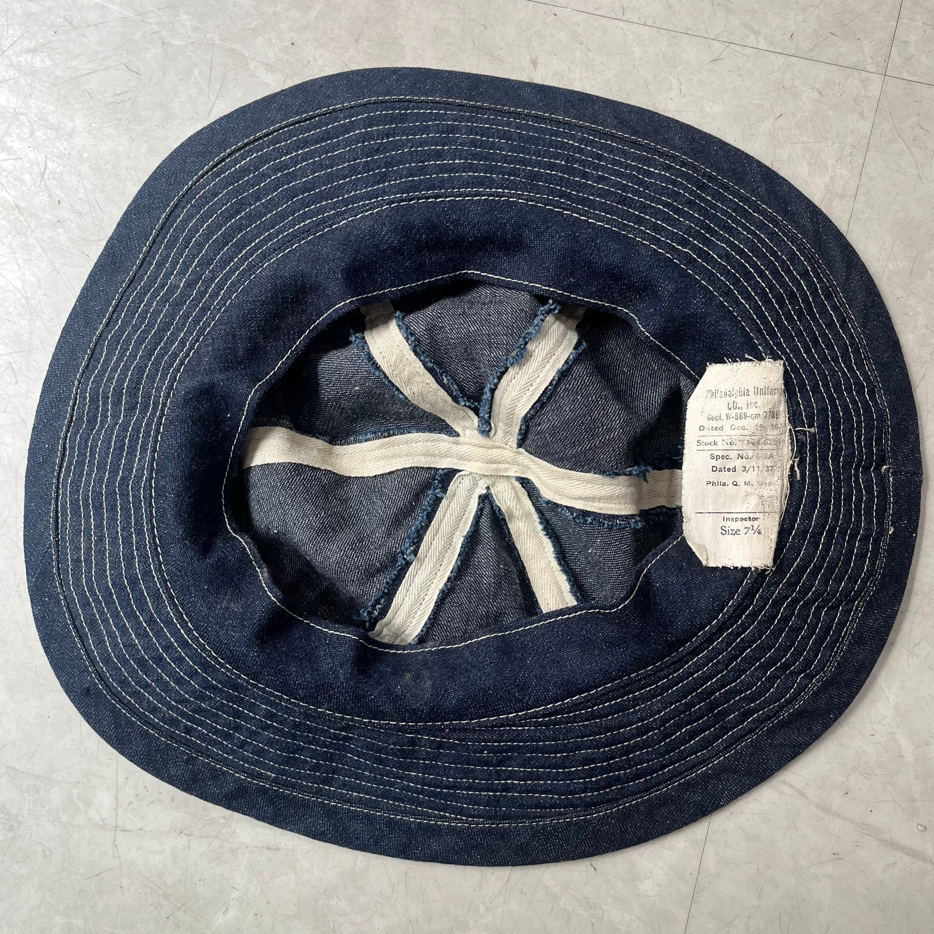 30s US ARMY M-37 Denim Hat 30年代 デニムハット ミリタリー 6パネル