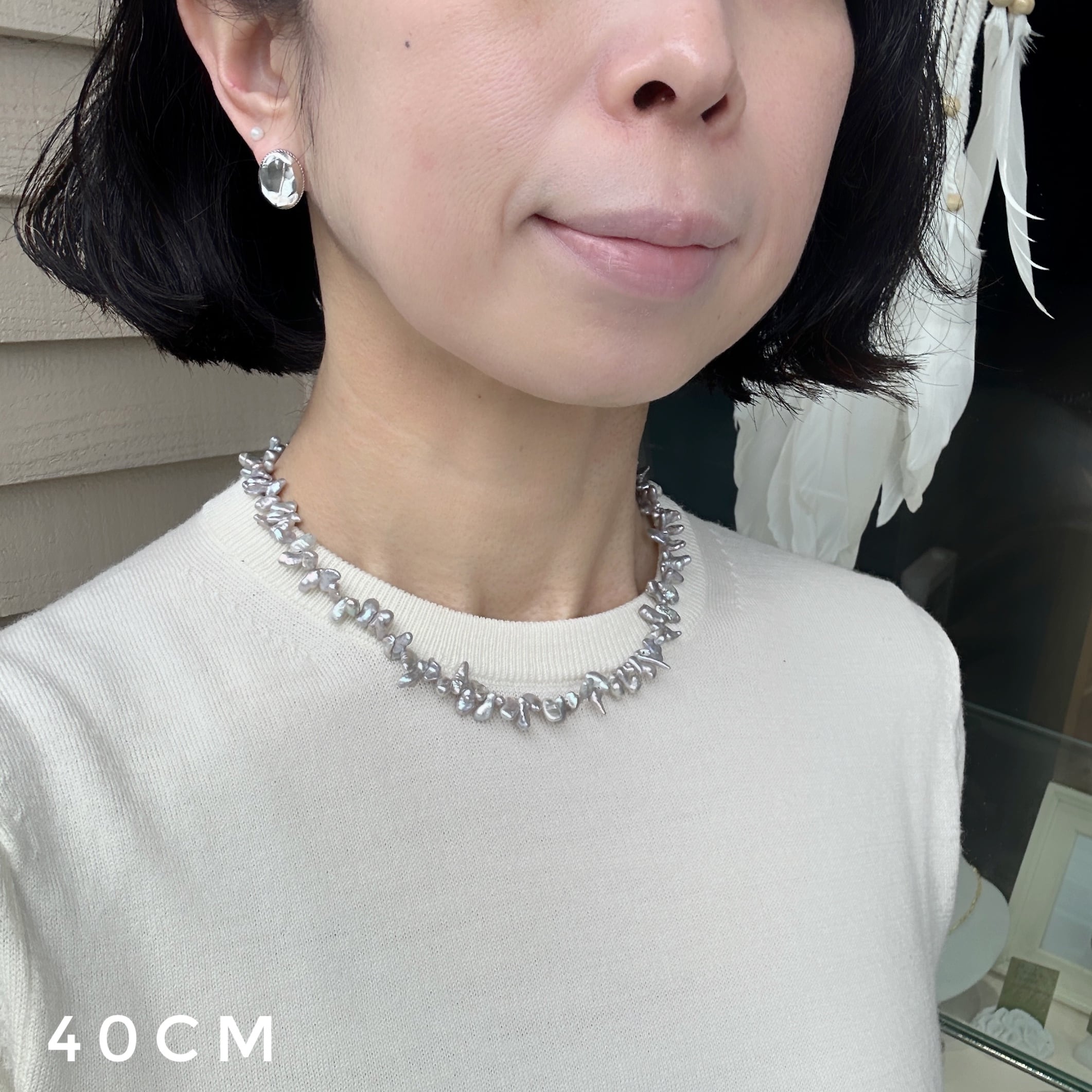 Lagoon Original グレーカラー バロックパール ネックレス 40ー50cm
