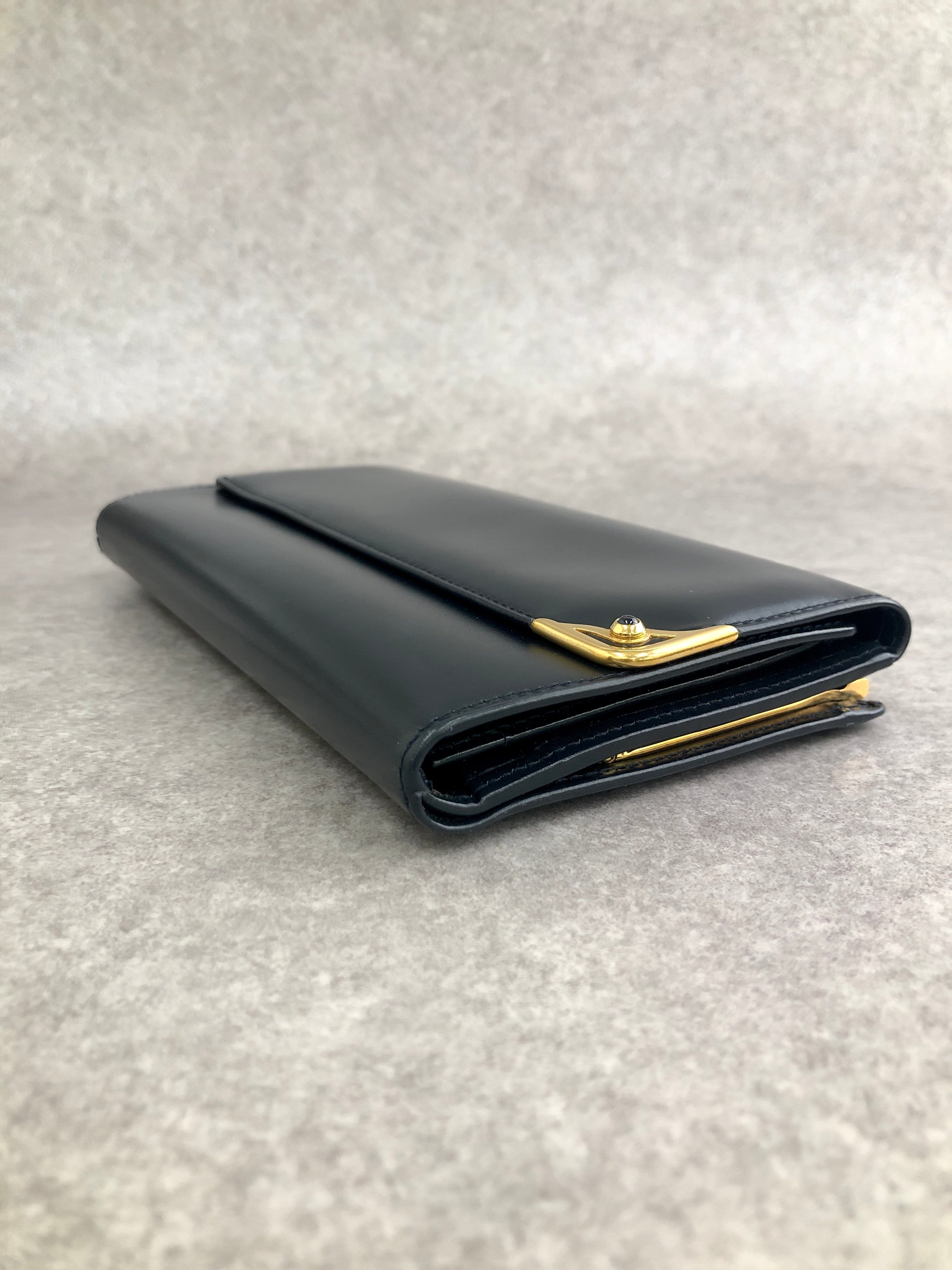Cartier カルティエ 財布 ブラック レザー 長財布 vintage