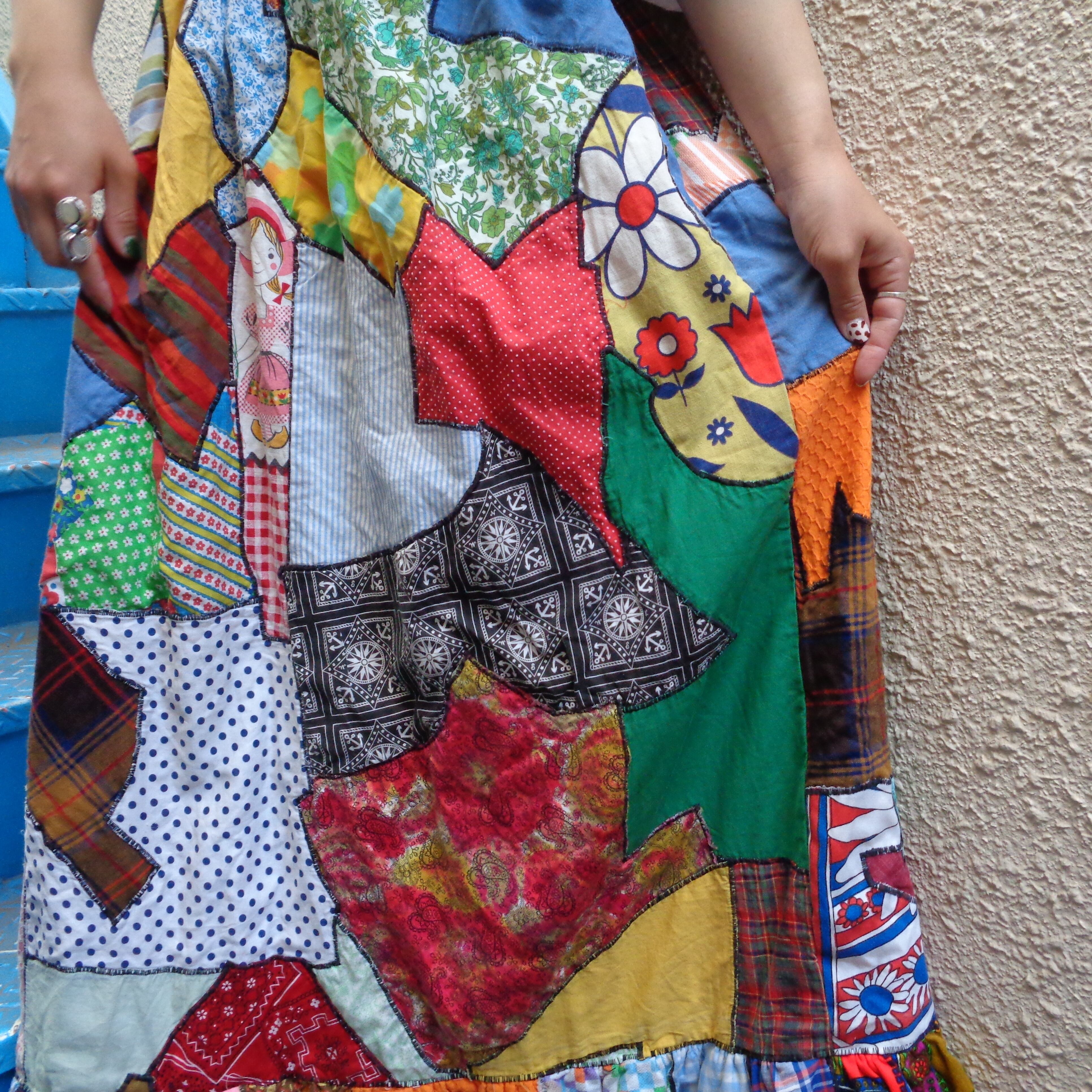 Vintage patchwork long skirt／ヴィンテージ パッチワーク ロング