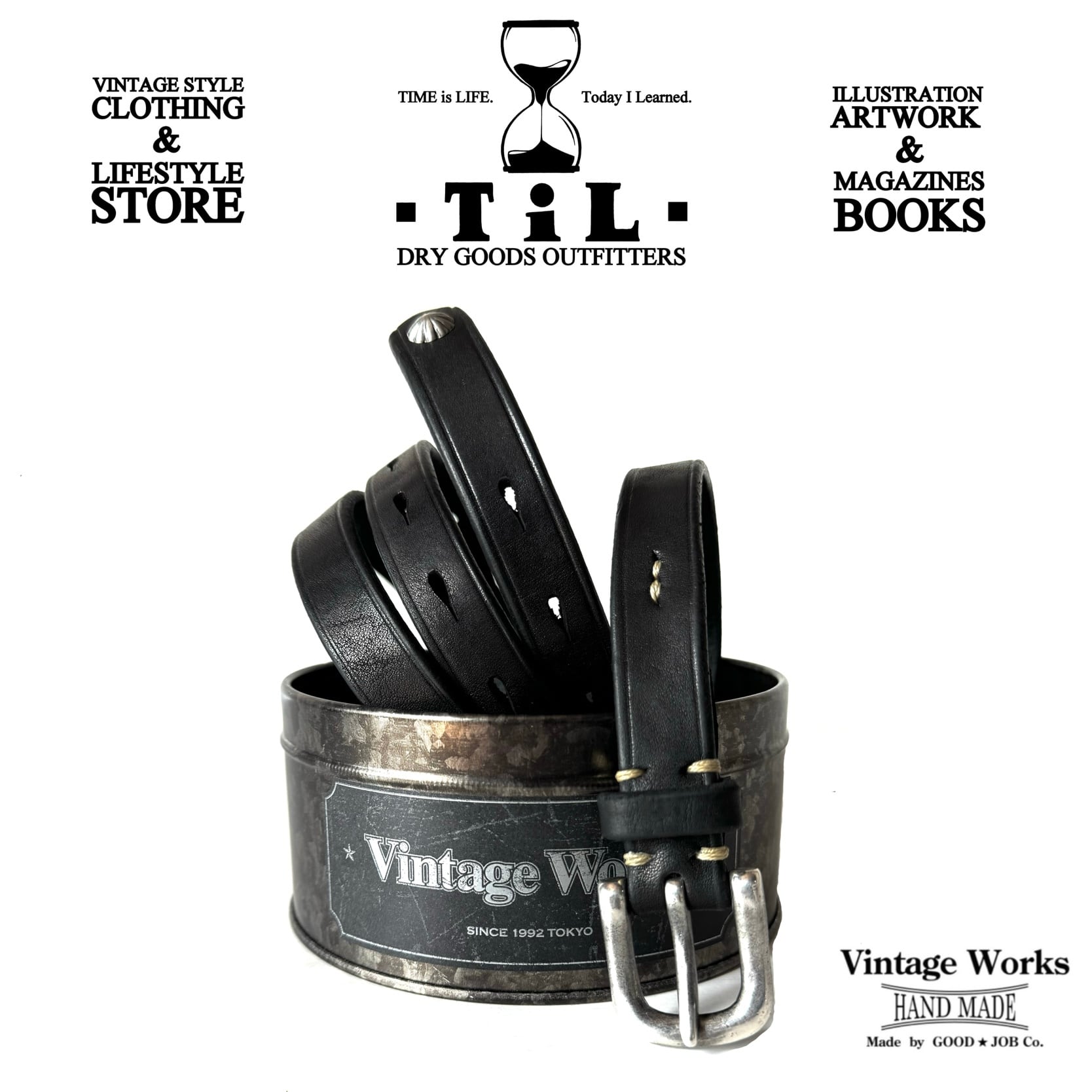 Vintage Works Leather belt DH5739 CH-4 FLANNEL（黒）サイズFREE