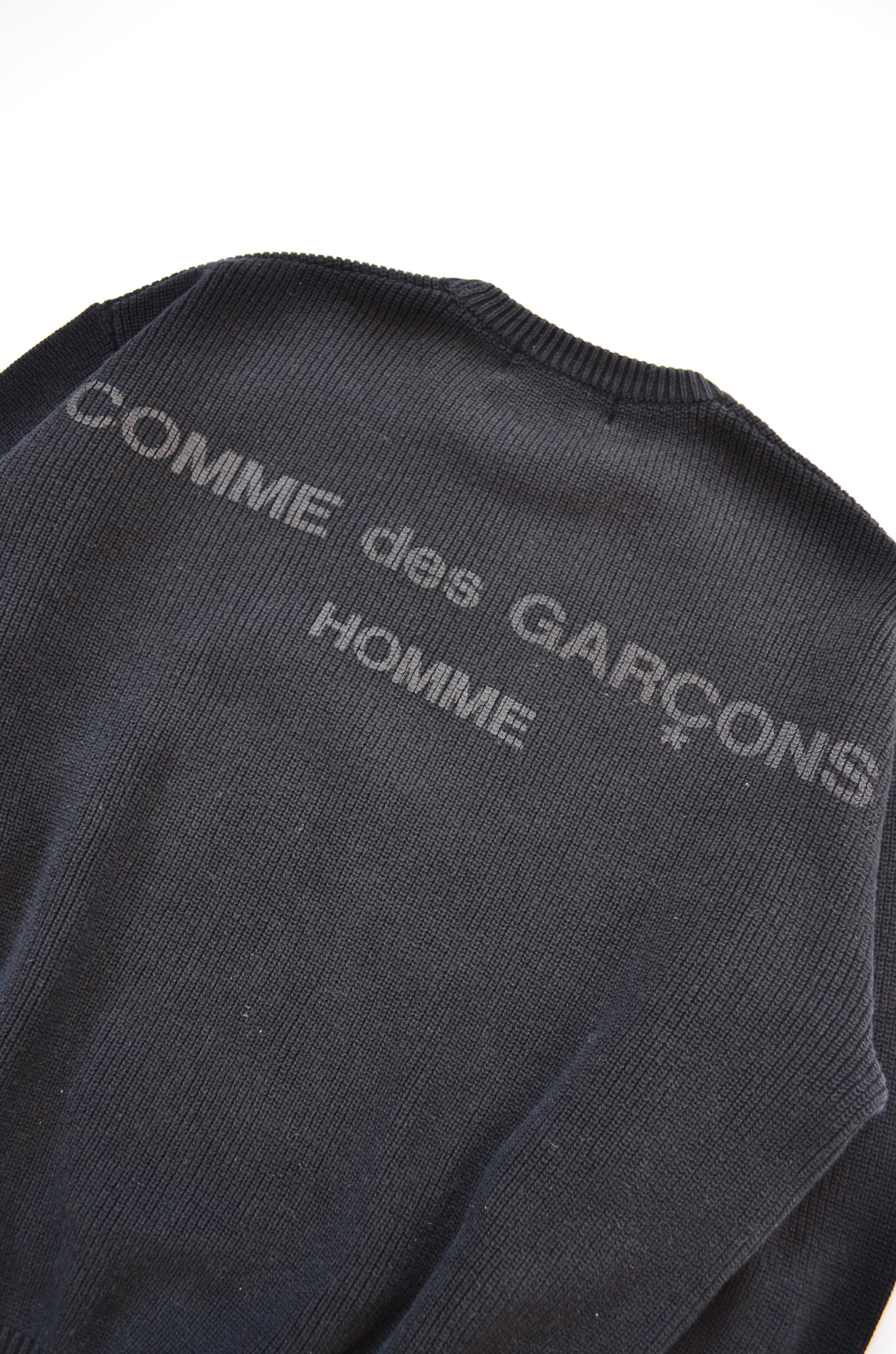 1980's COMME des GARCONS HOMME Back Logo Knit Sweater | identity