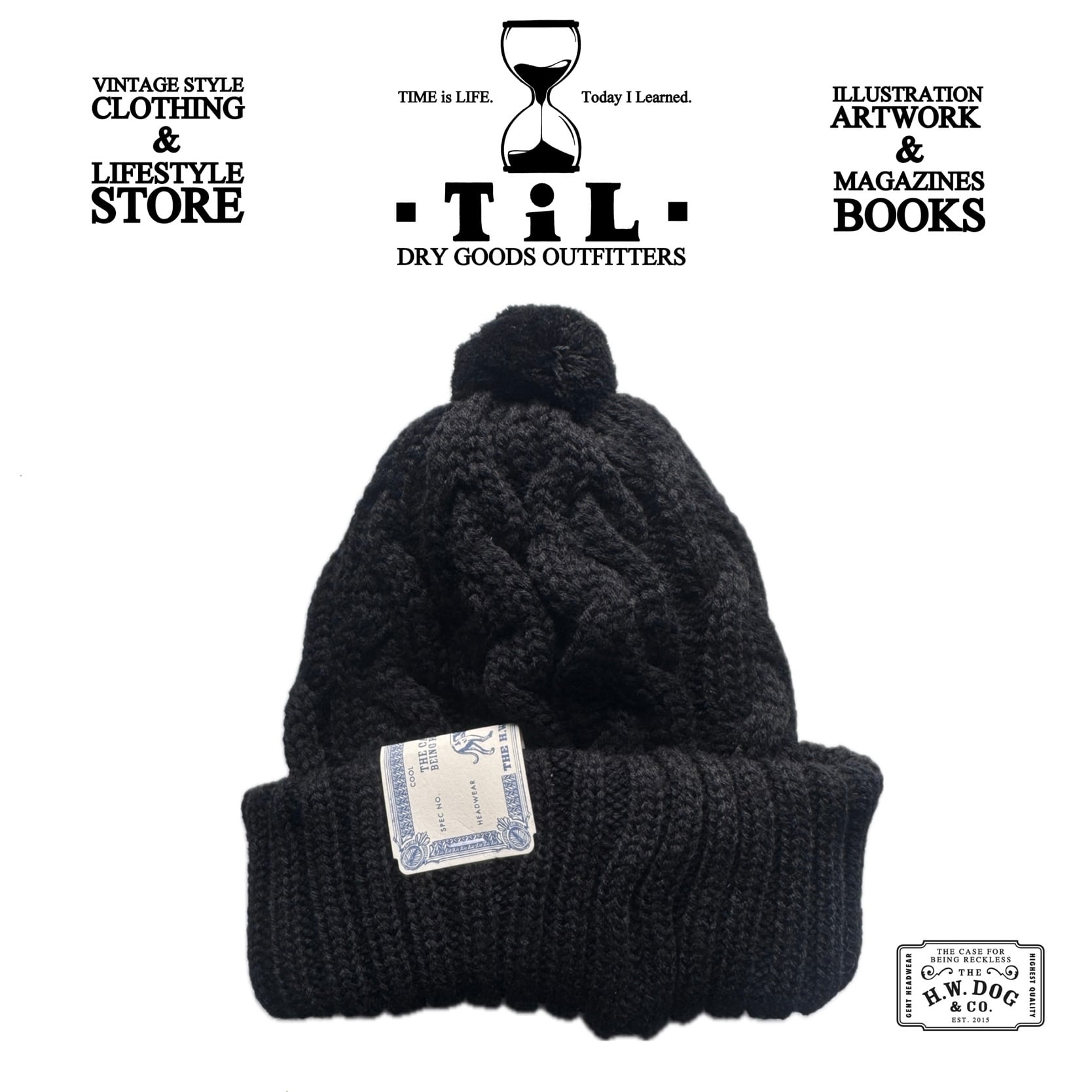 THE H.W.DOG&CO BIG CABLE KNIT -(BLACK) D-01107 | TiL (ティル）