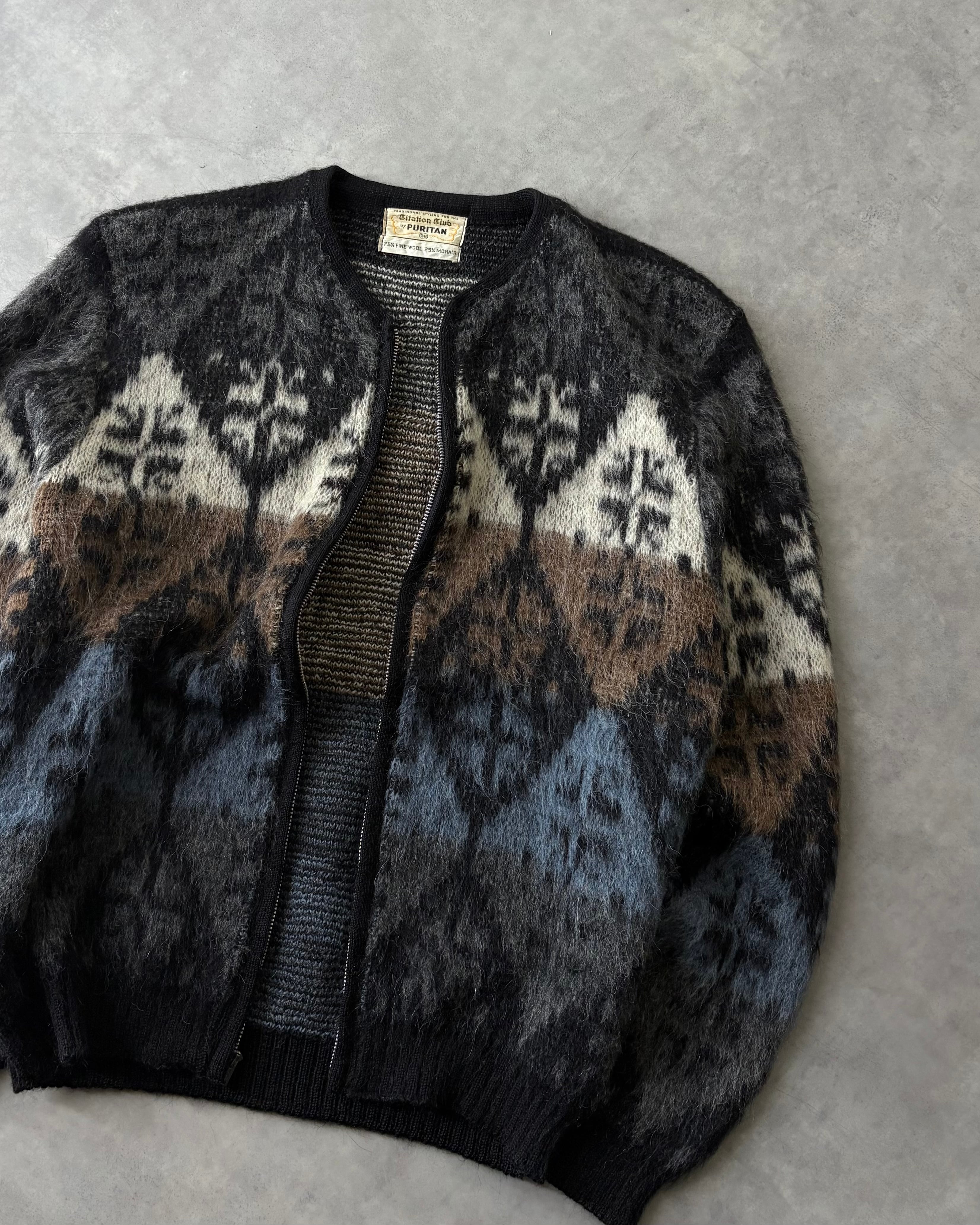 60s PURITAN Zip-up Mohair Knit Cardigan | VOLAR