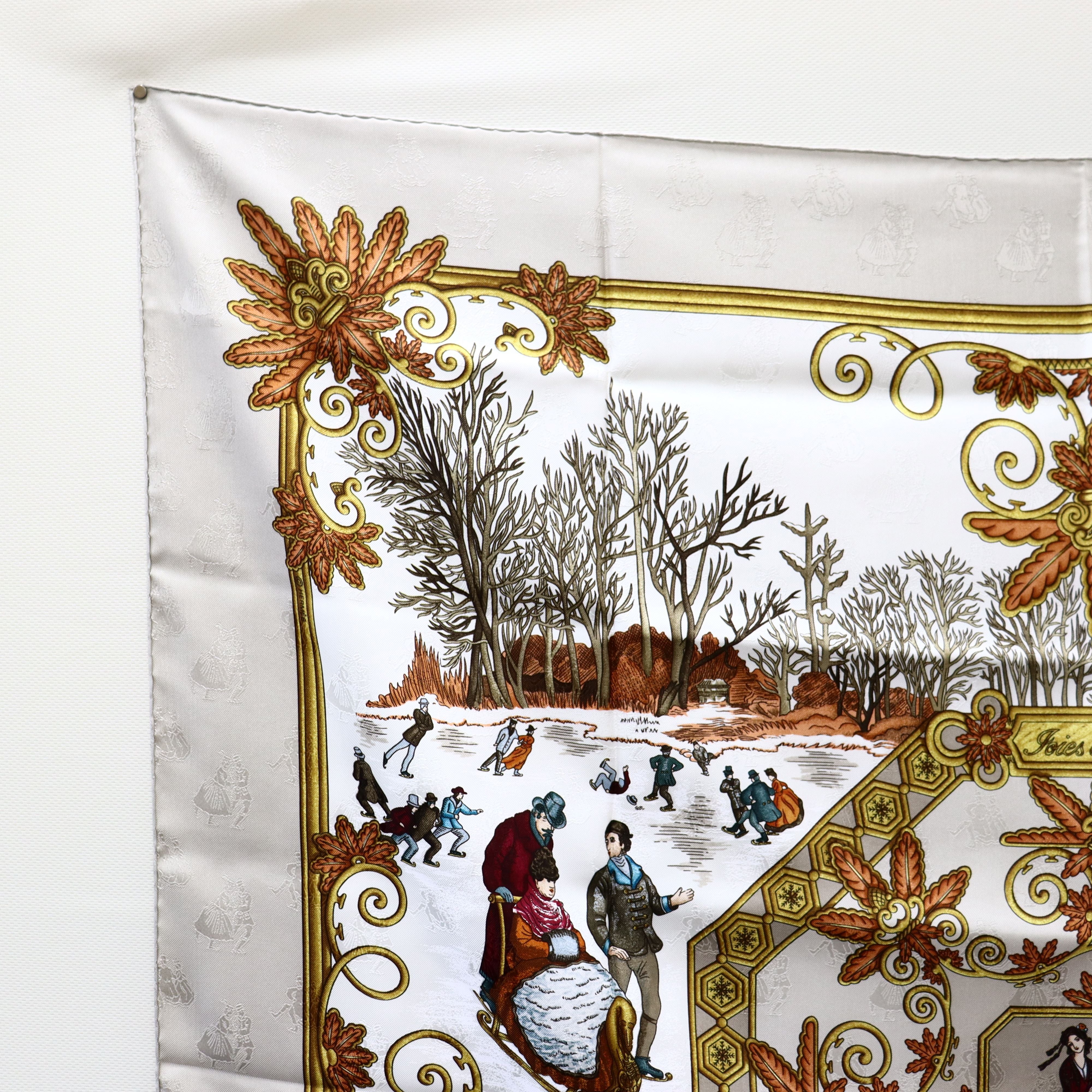 美品 HERMES エルメス カレ90 ジャガード 冬の愉しみ Joies d' Hiver
