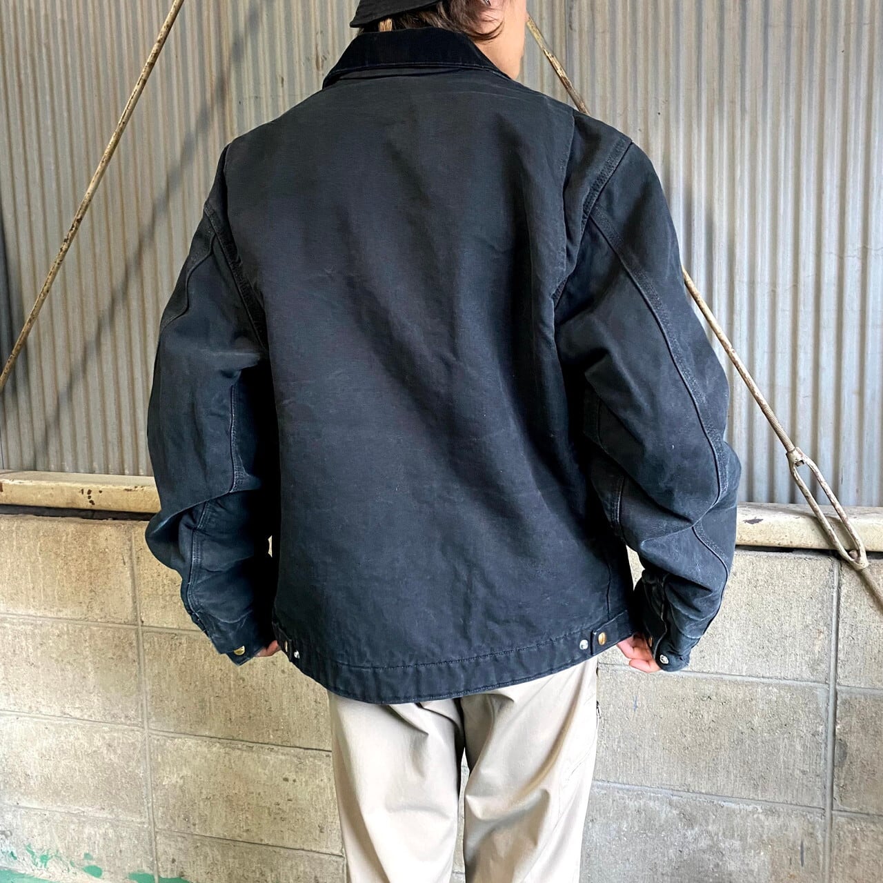 USA製 Carhartt カーハート デトロイトジャケット 企業ロゴ刺繍 メンズ