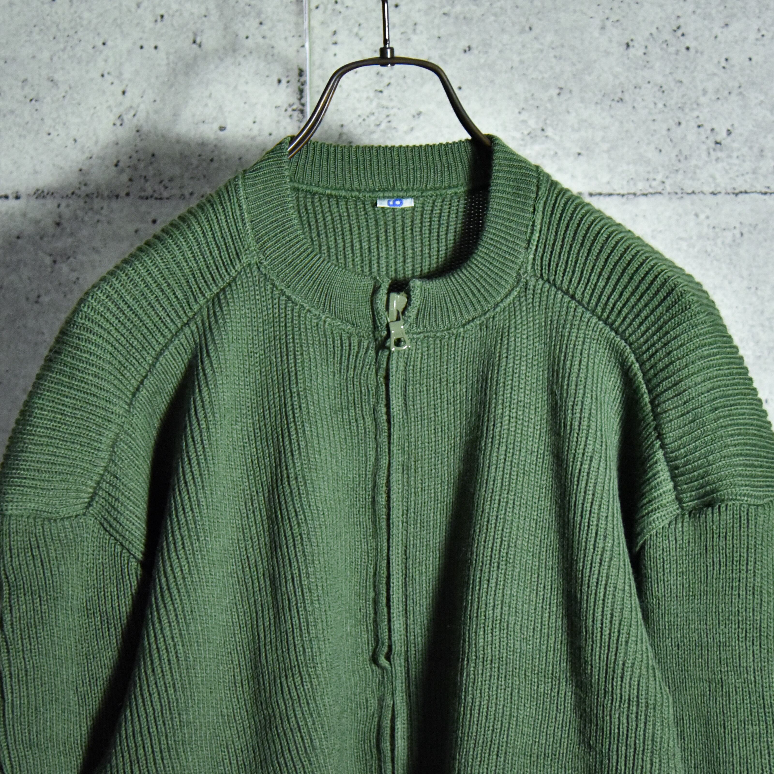 DEAD STOCK】Swedish Army Zip-up Rib Cardigan スウェーデン軍 ジップ