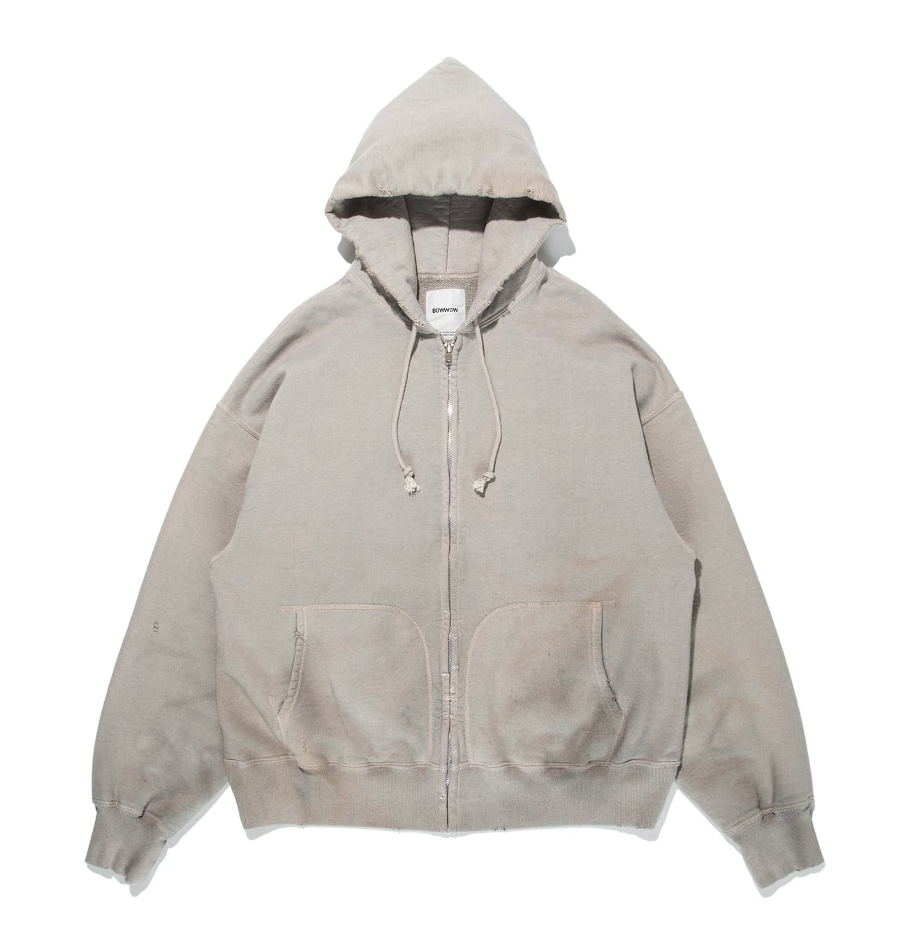 BOWWOW ZIP SWEAT HOODIE AGING GRAY AGING | BASE LINE