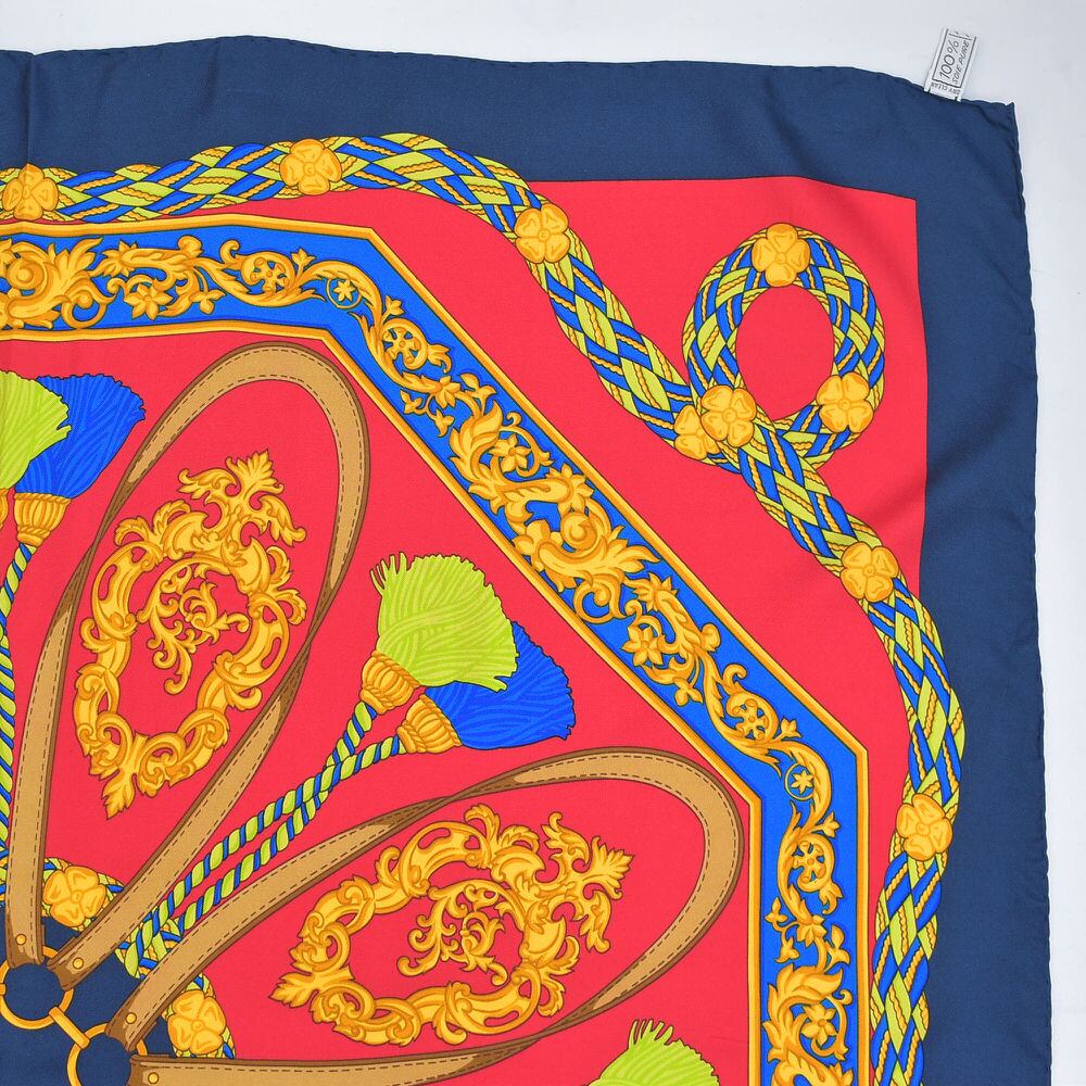 Vintage Old CELINE セリーヌ バロック調デザイン シルクスカーフ