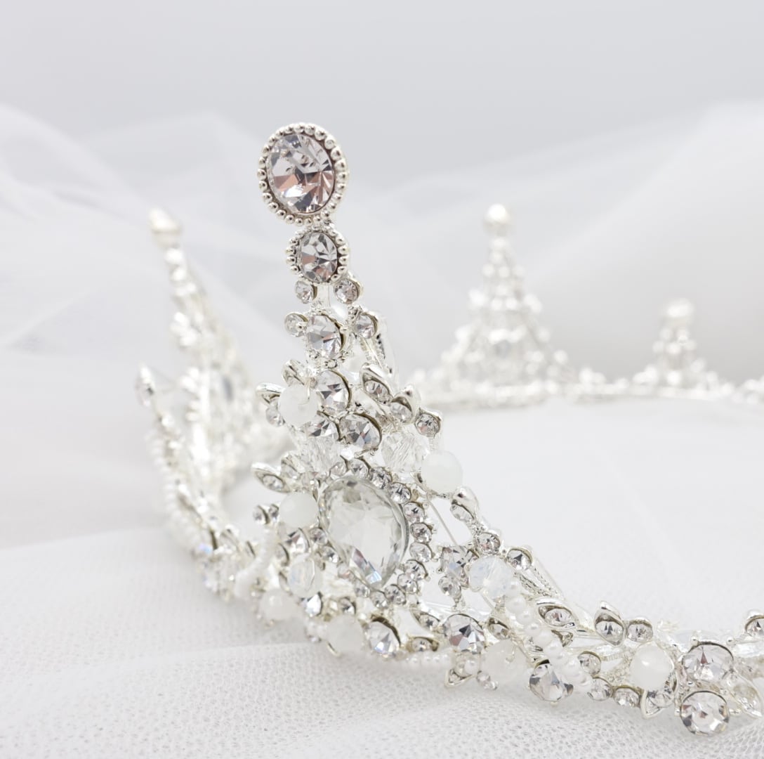 H-134 ウェディング アクセサリー【クリスタル プリンセス クラウン