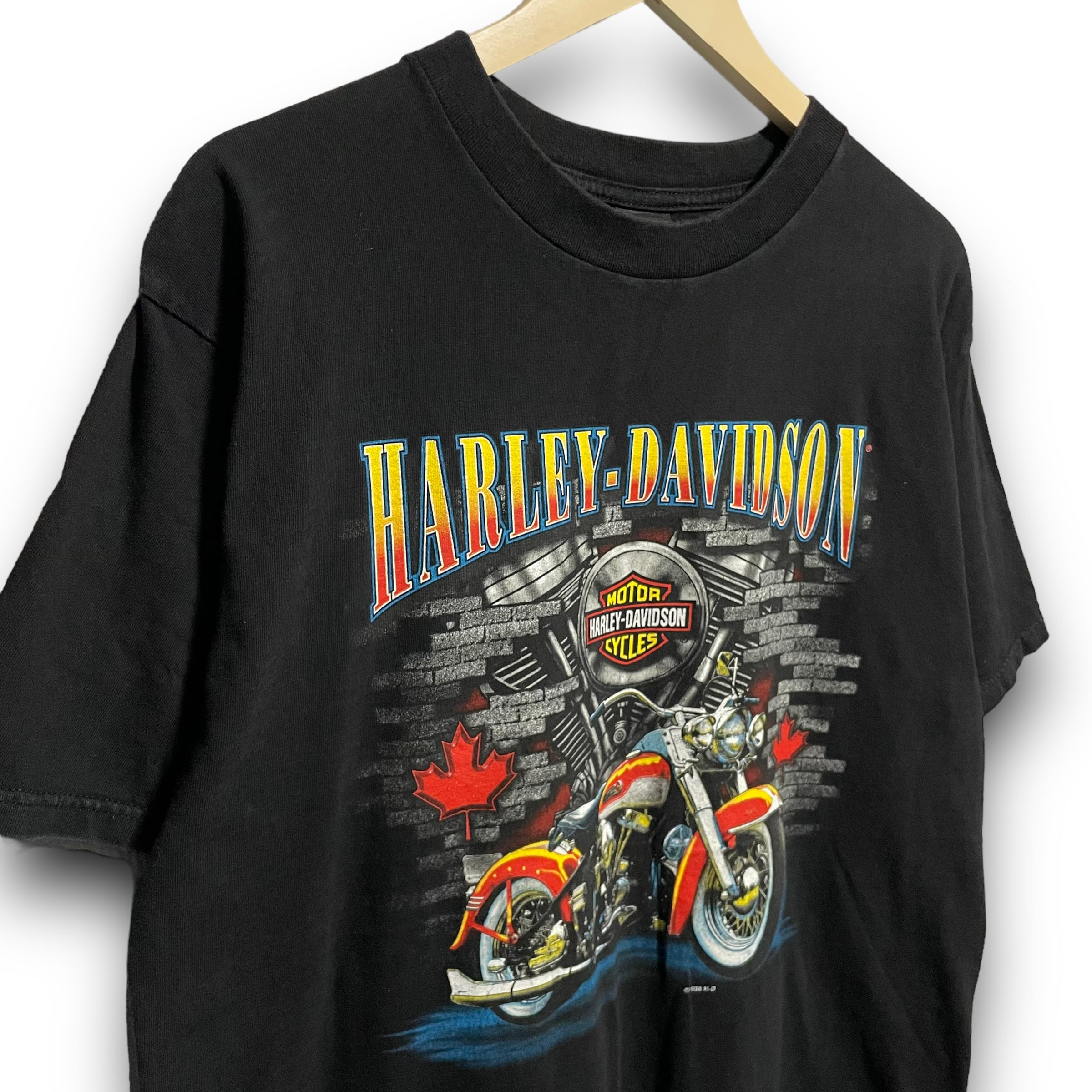 L】【90年代】Harley-Davidson ハーレーダビッドソン USA製 プリントT