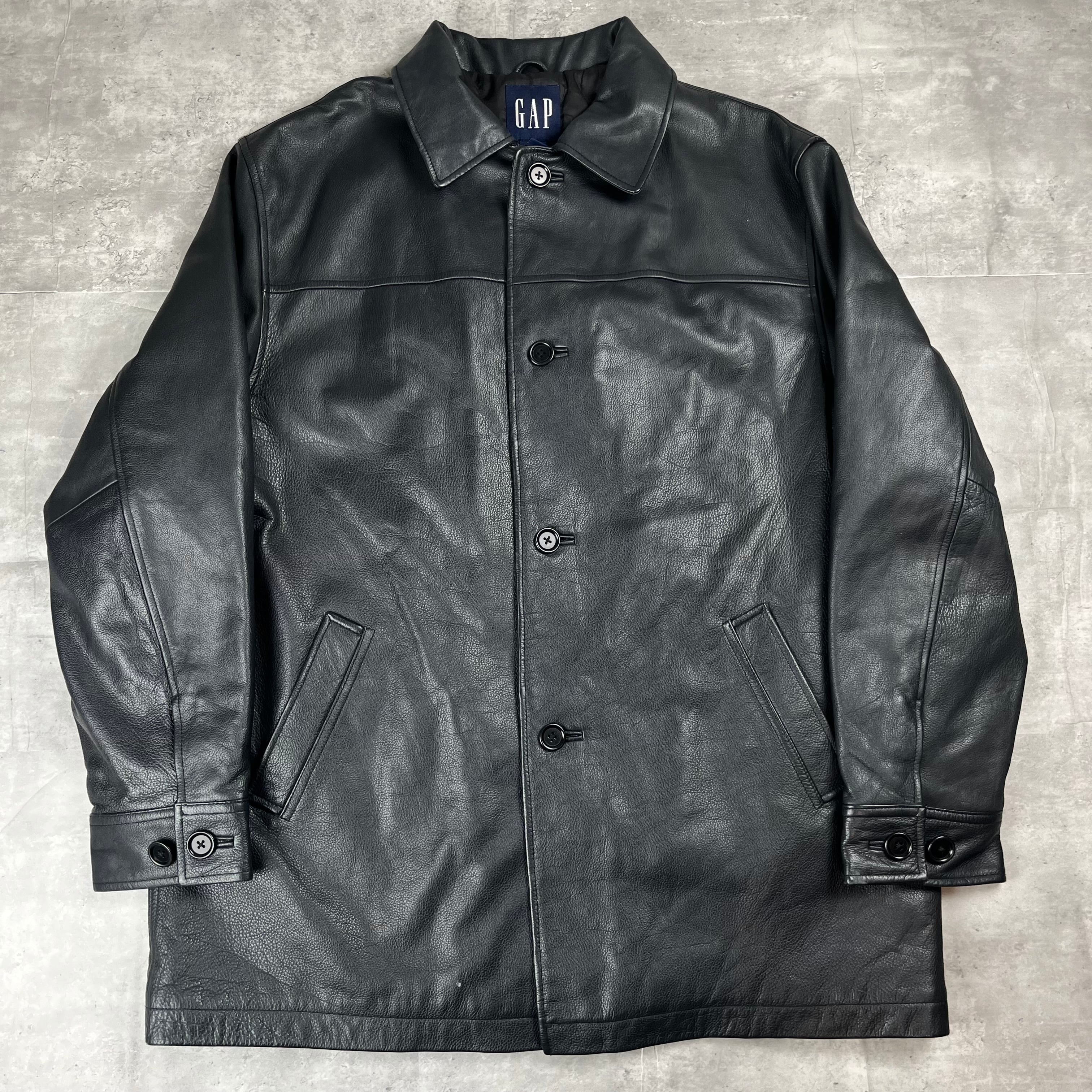野村訓市着用 オールドギャップ レザーカーコート ブラック 1359