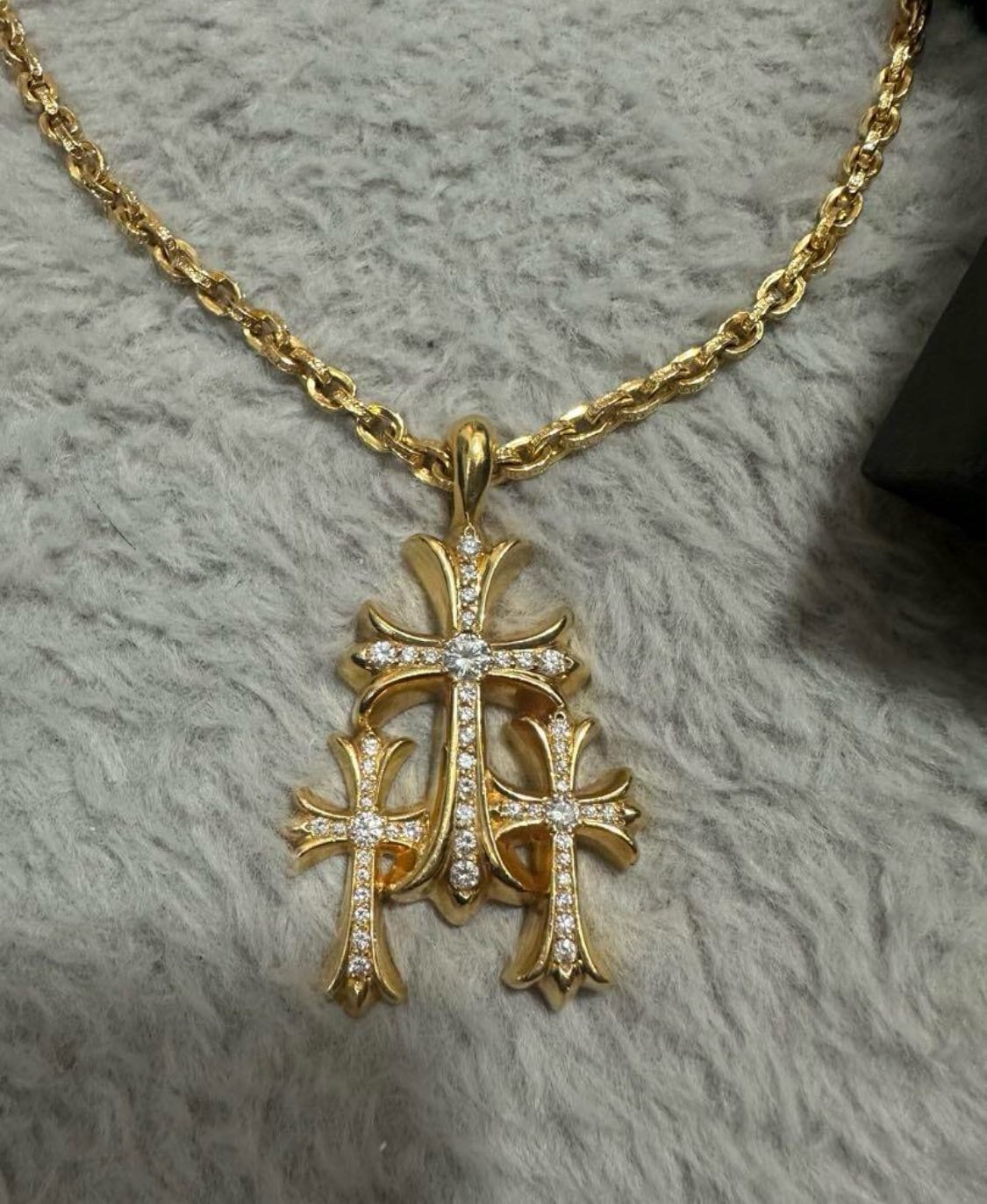 CHROME HEARTS クロムハーツ 22k トリプルクロス ペーパーチェーン 22k