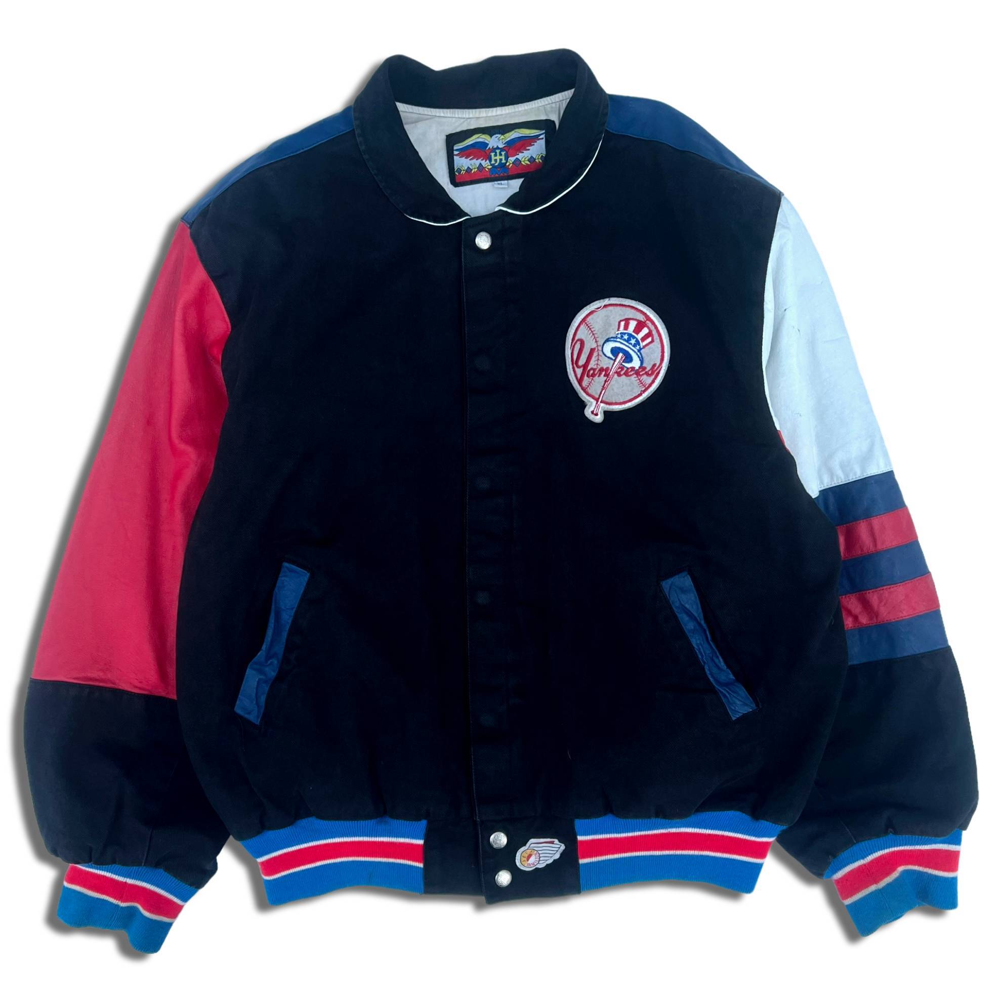 90s USA製 ジェフハミルトン MLB スタジャン XL ヤンキース Jeff