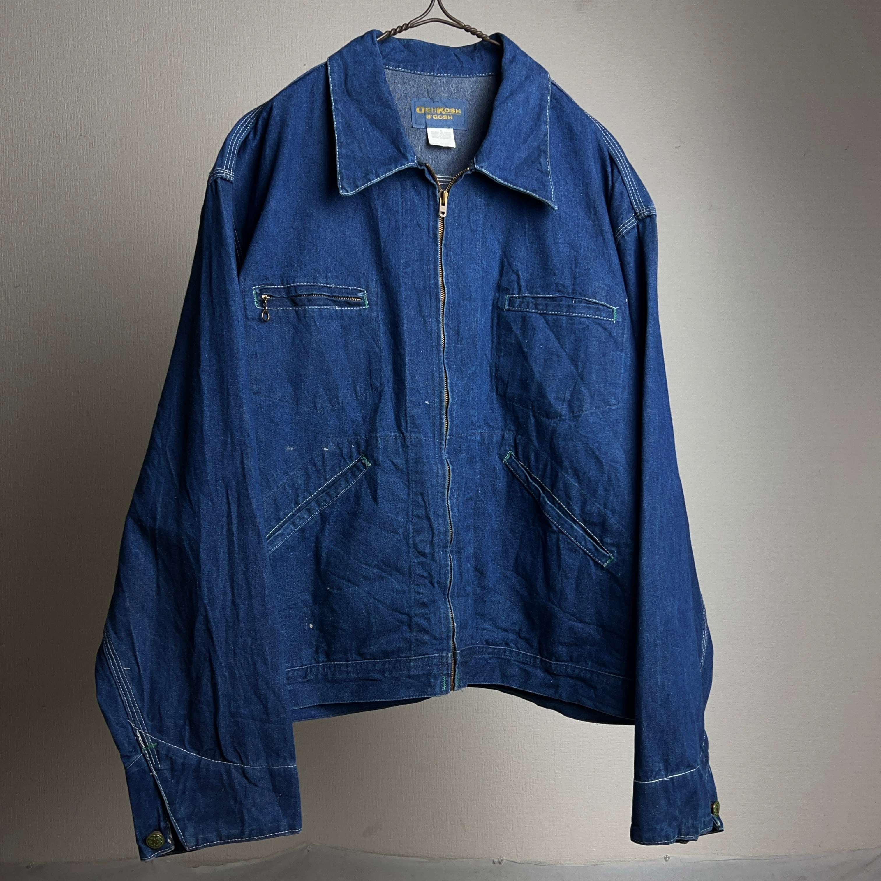 70's~80's OSHKOSH B'GOSH ZIP UP DENIM JACKET SIZE 50 70年代 80年代