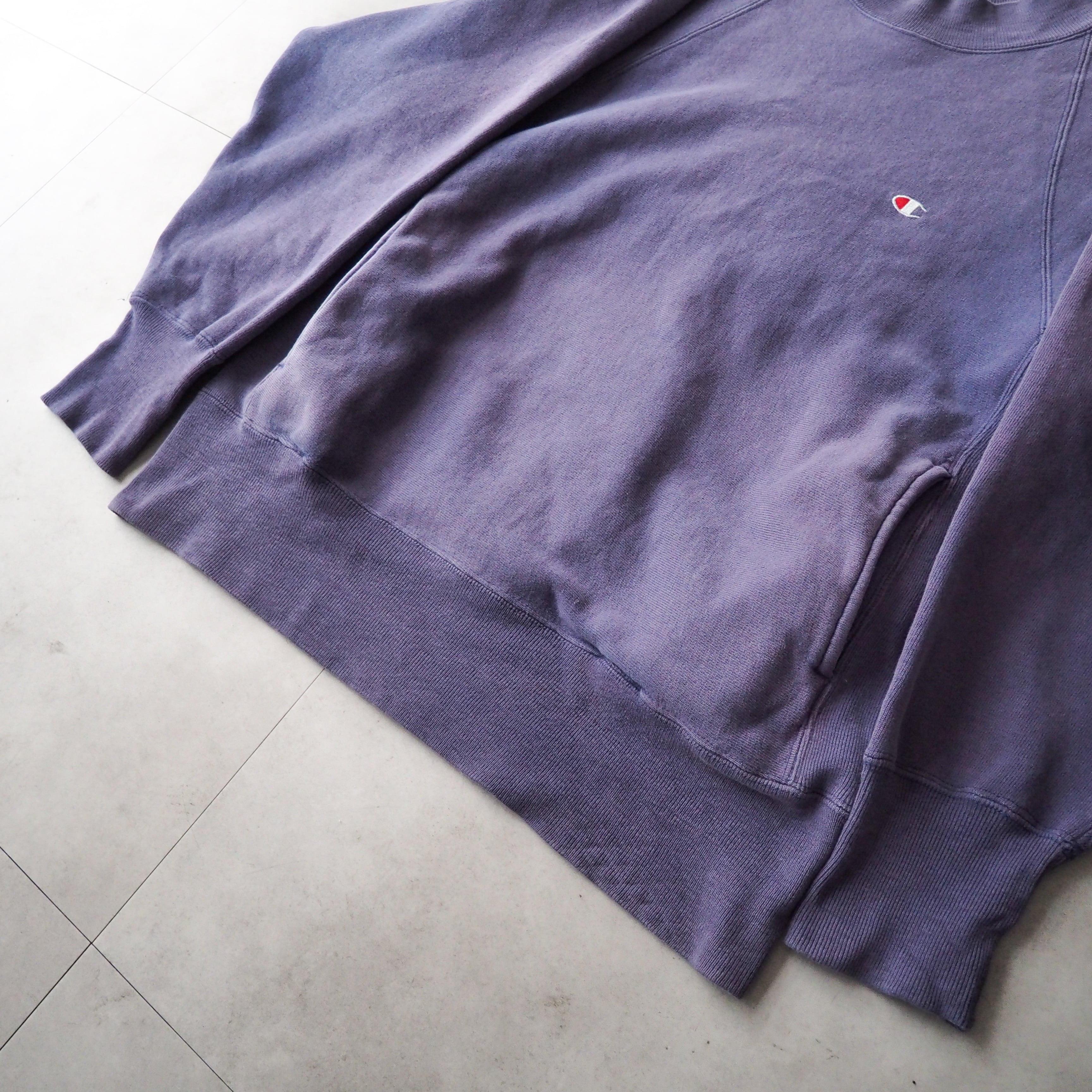 90s “REVERSE WEAVE” ナス紺 ネイビー鬼フェード モックネック