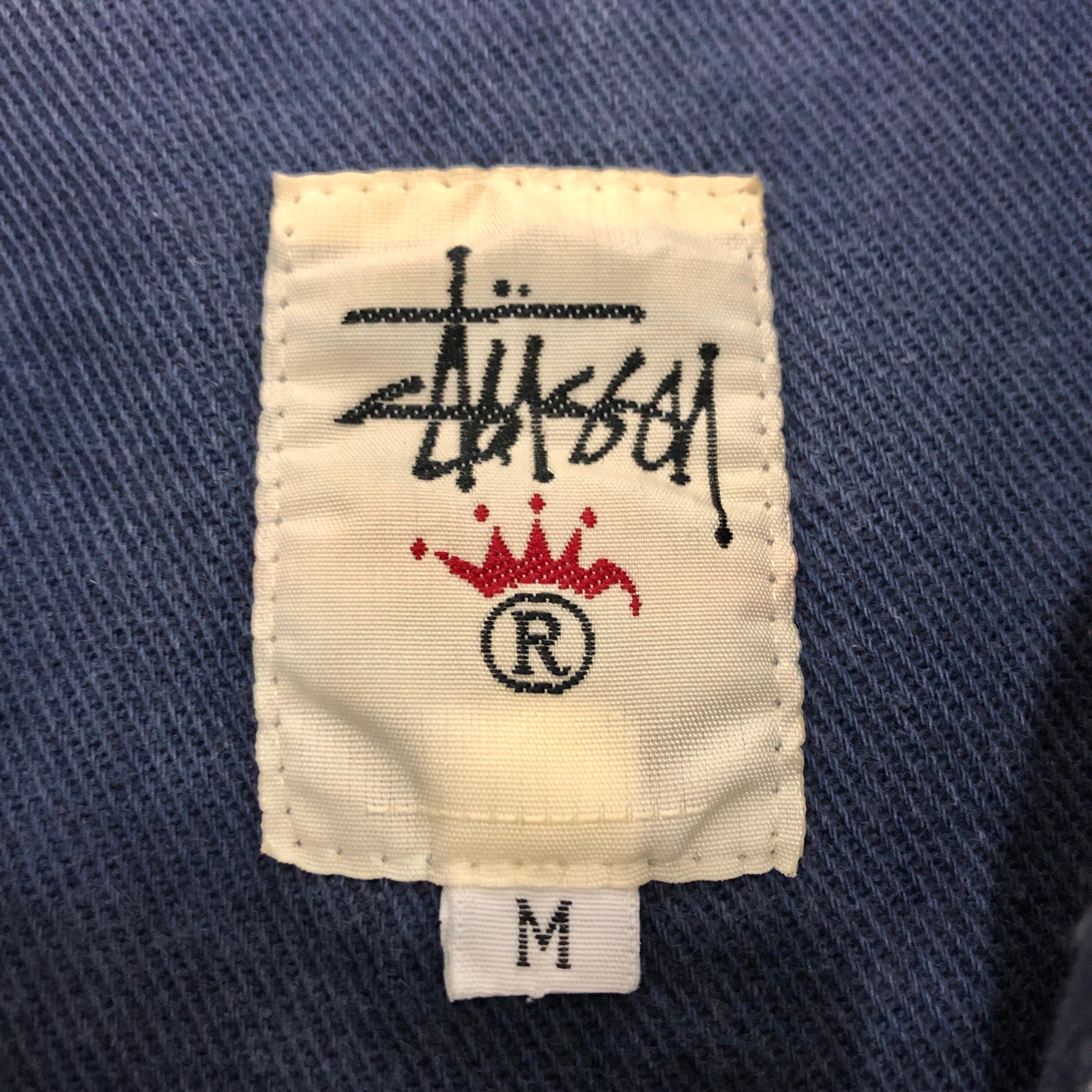 90s OLD STUSSY/KING SIZE/Coverall/白タグ/M/カバーオール/シャツ