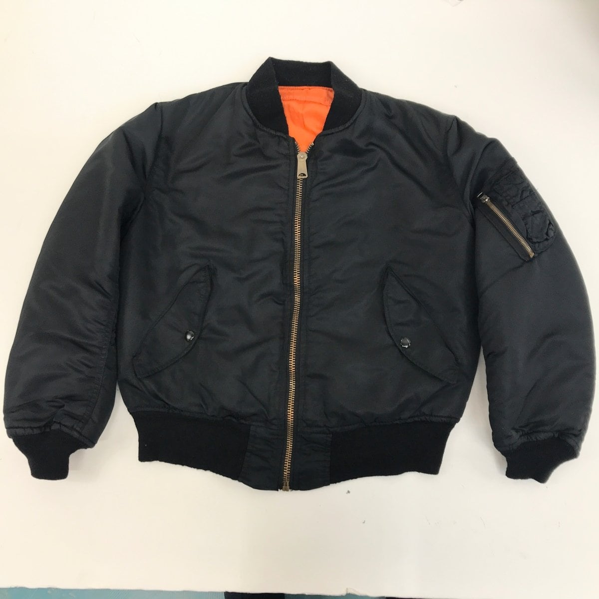 ALPHA アルファ- 90年代 USA製 MA-1 FLIGHT JACKET BLACK フライト