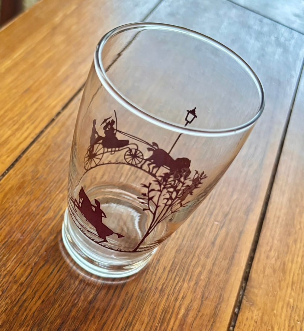 昭和レトロ グラス 馬車絵柄 ヴィンテージ｜Showa Retro Glass