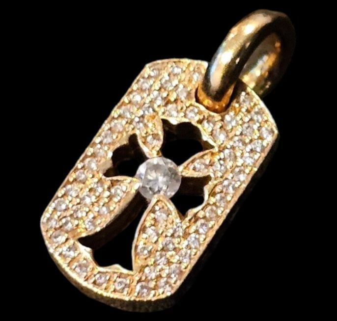 CHROME HEARTS クロムハーツ タイニー カットアウトクロス ドッグタグ
