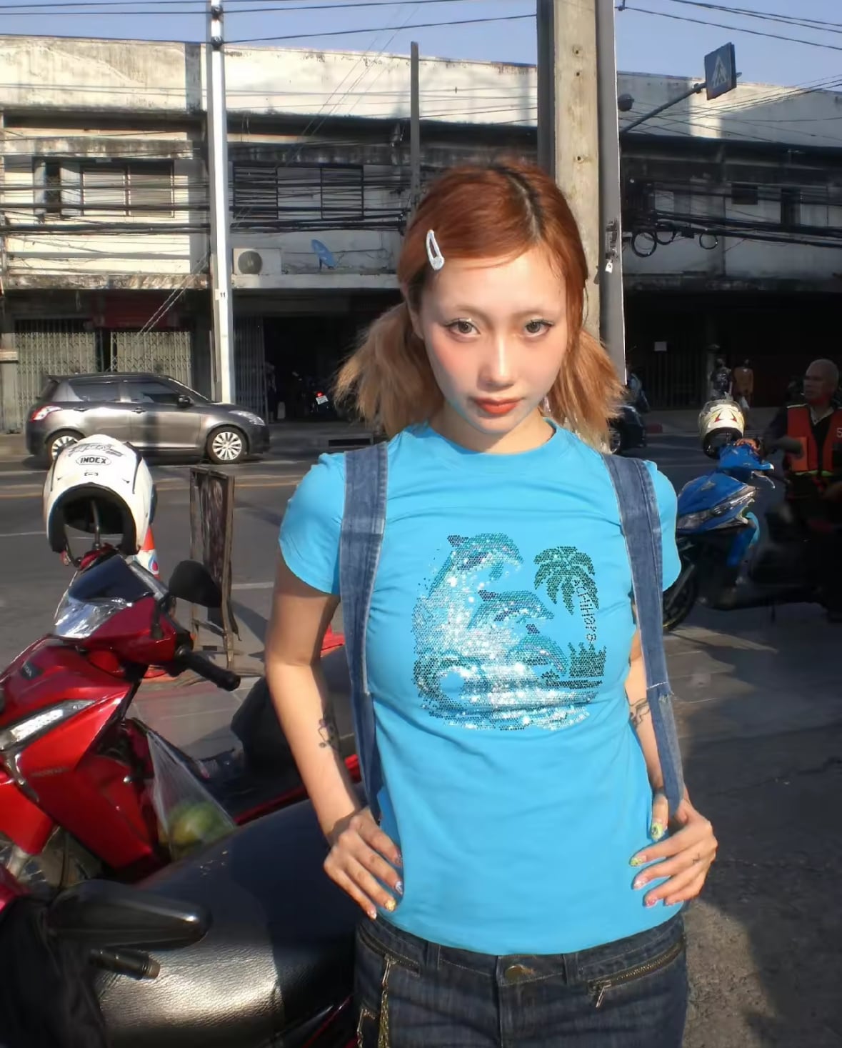 送料無料】y2k 平成ギャル グランジ キラキララメTシャツ ピチT