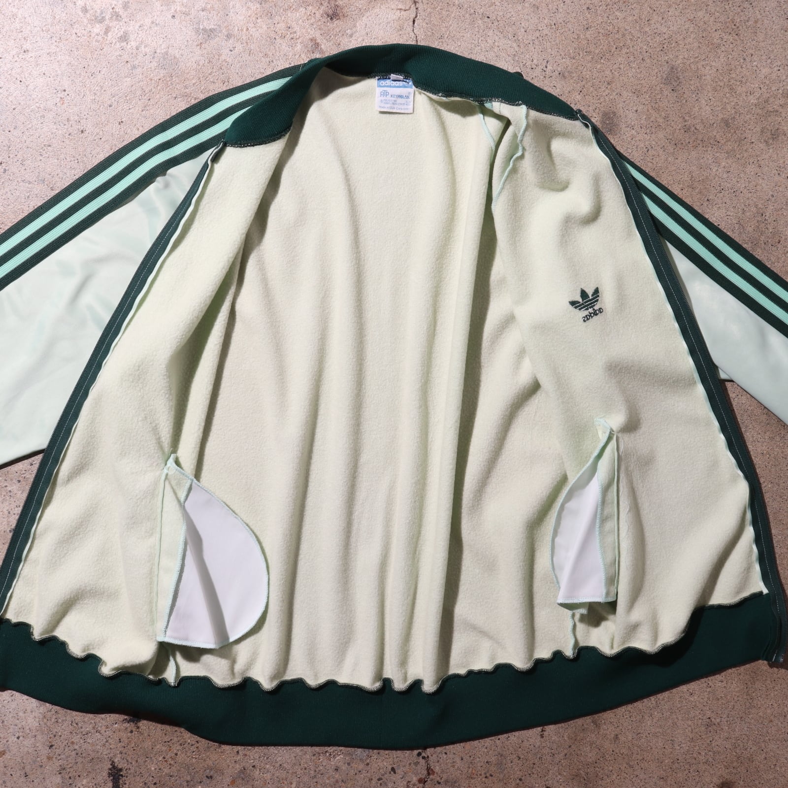 美品 L ミントグリーン 80s adidas トラックスーツ アディダス 緑