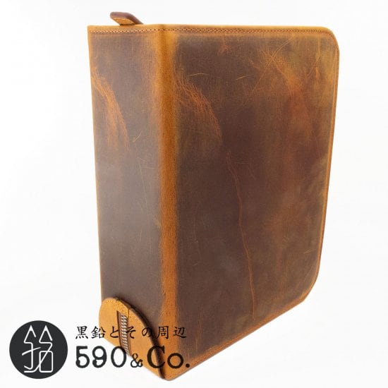 Galen Leather/ガレンレザー】レザーラウンドジップ40本差しペンケース