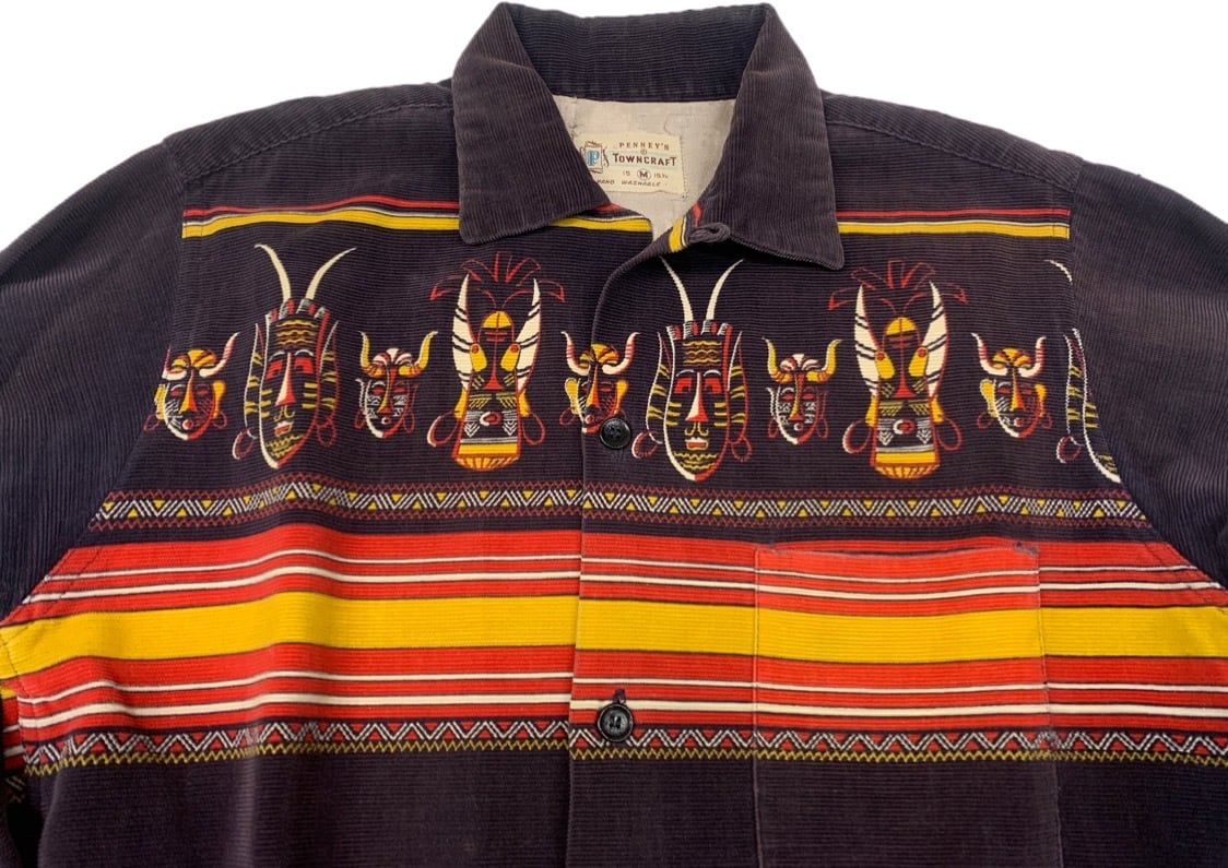 50's〜TOWNCRAFT PRINT CORDUROY SHIRT | flunk