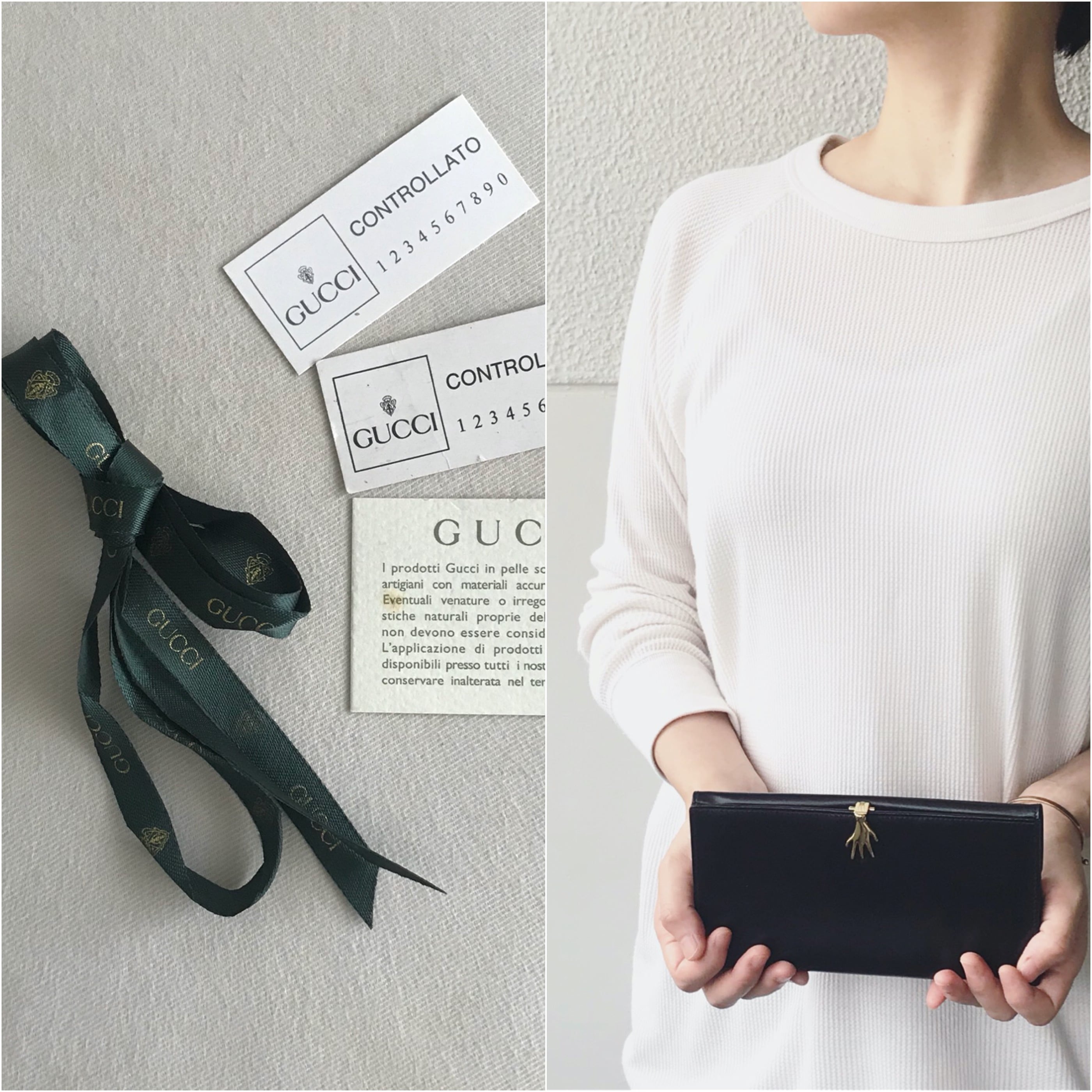 ☆ 80s vintage ☆ オールドグッチ ☆ ハンドモチーフ ☆ 長財布