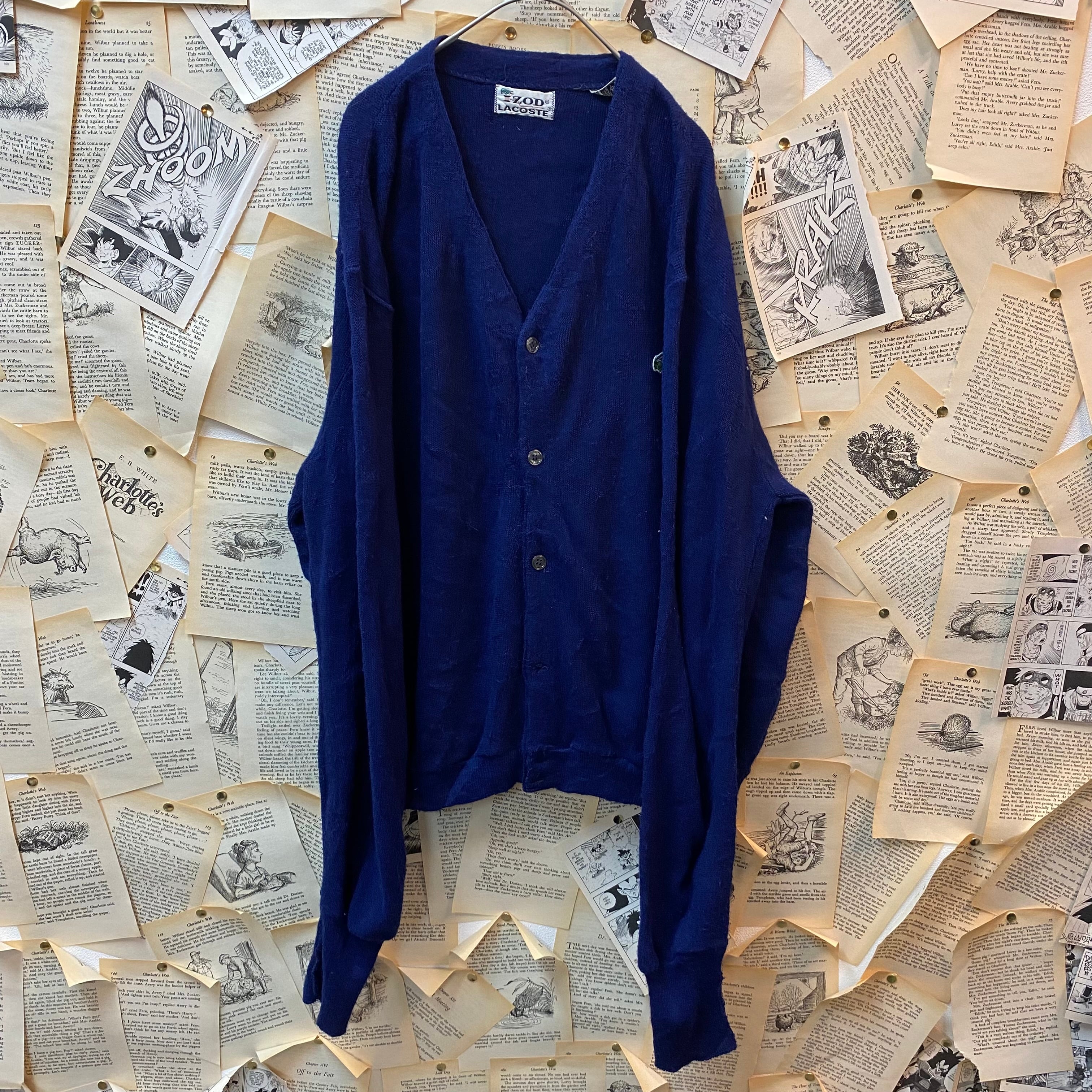 70s 糸巻きタグ IZOD LACOSTE 刺繍ワンポイント グッドカラー