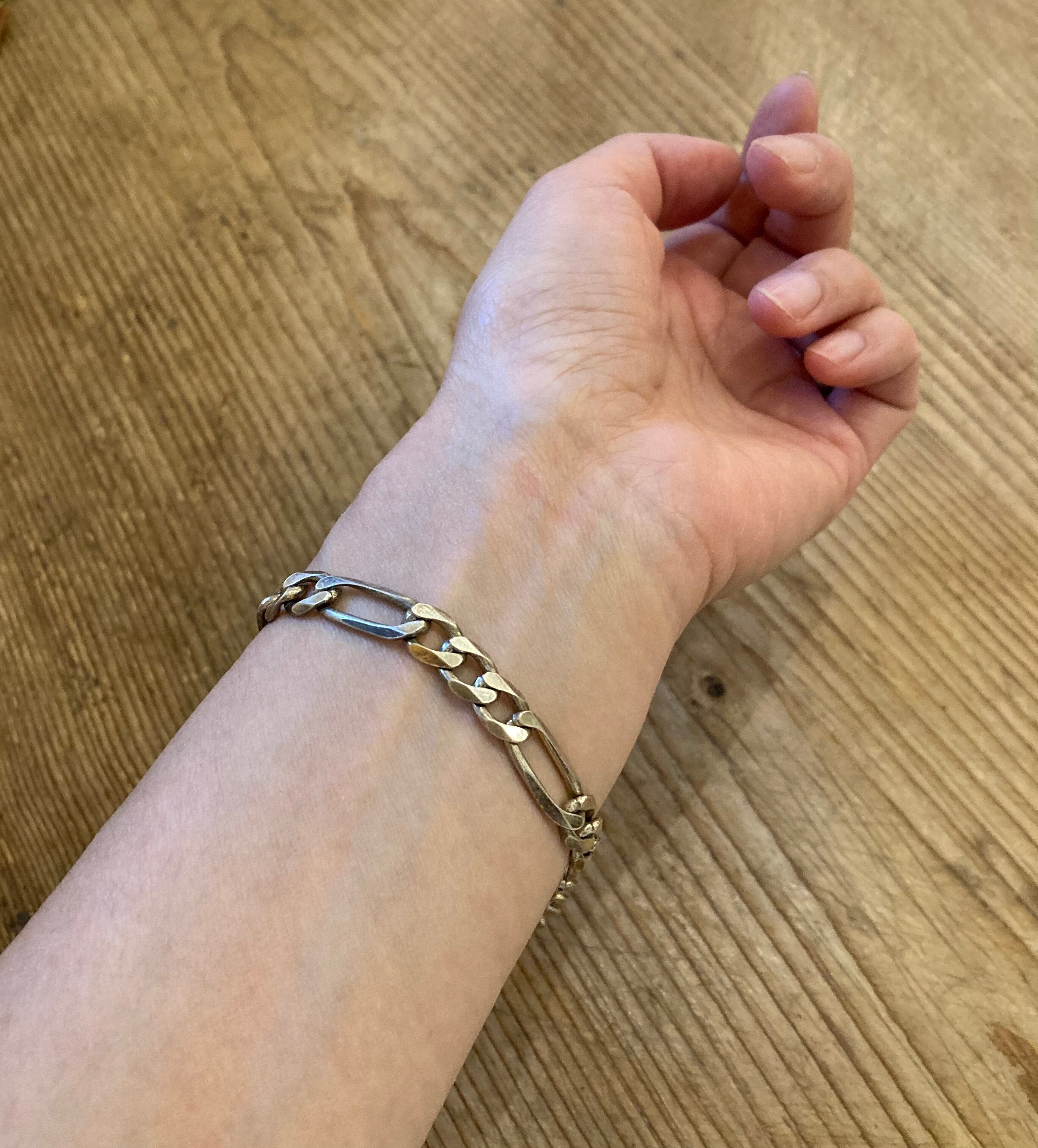 ヴィンテージ スターリングシルバー チャンキー チェーン ブレスレット