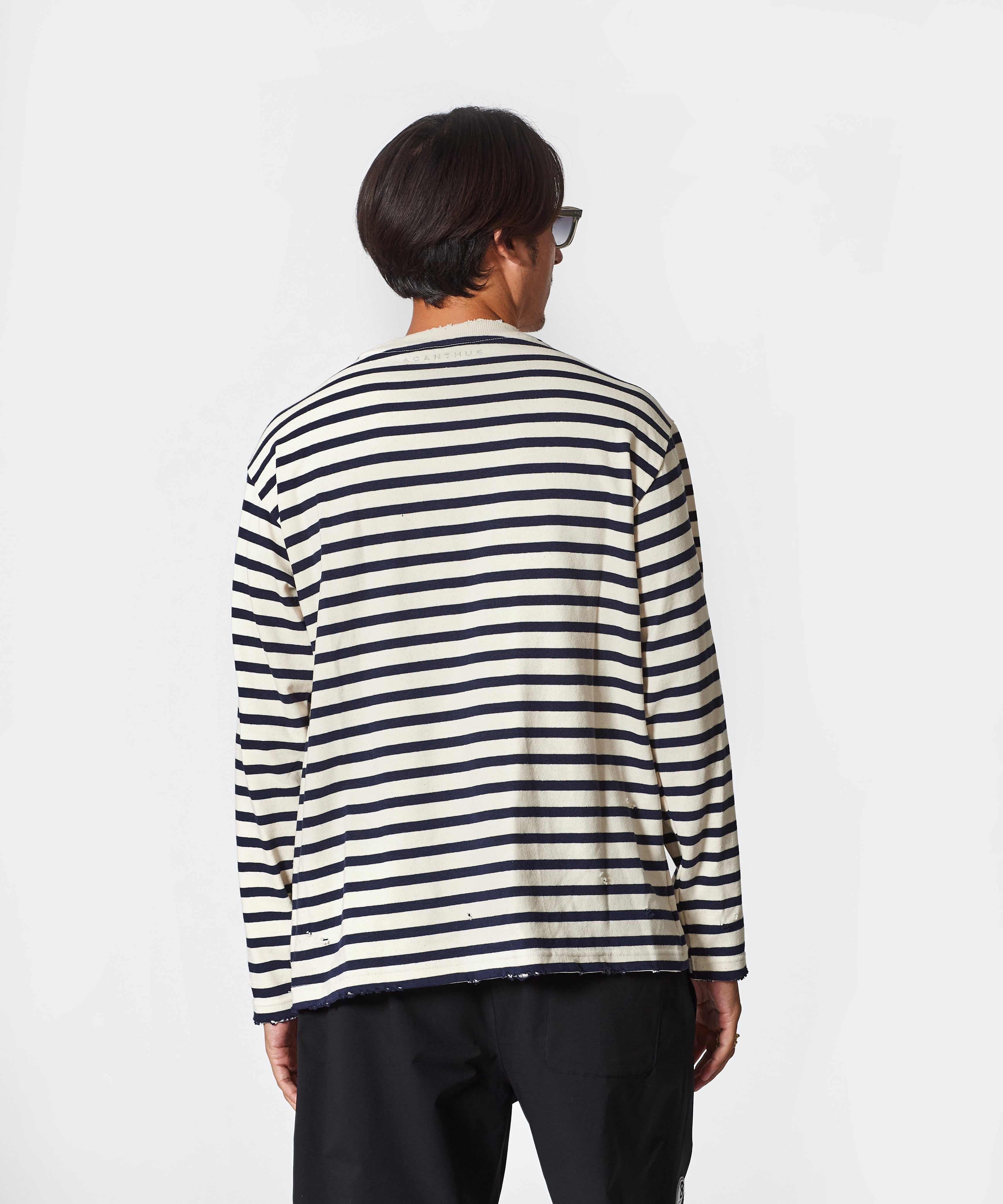 LIMITED】ダメージ加工 ボーダー ロングスリーブTシャツ | ACANTHUS