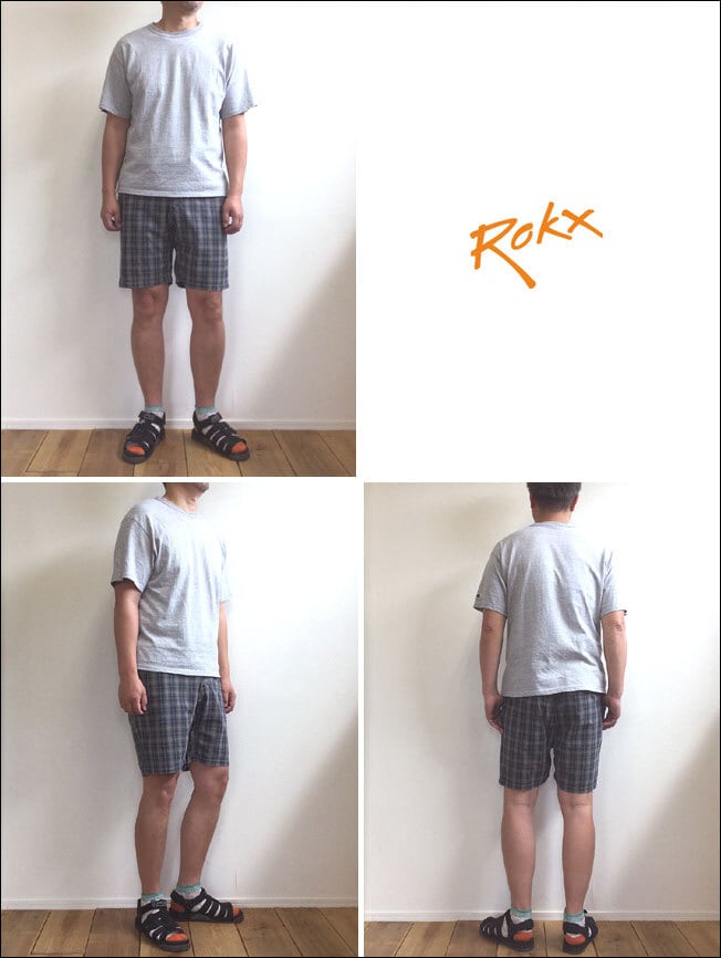 ROKX ロックス INDIGO CHECK SPORT SHORT ショーツ KHAKI チェック