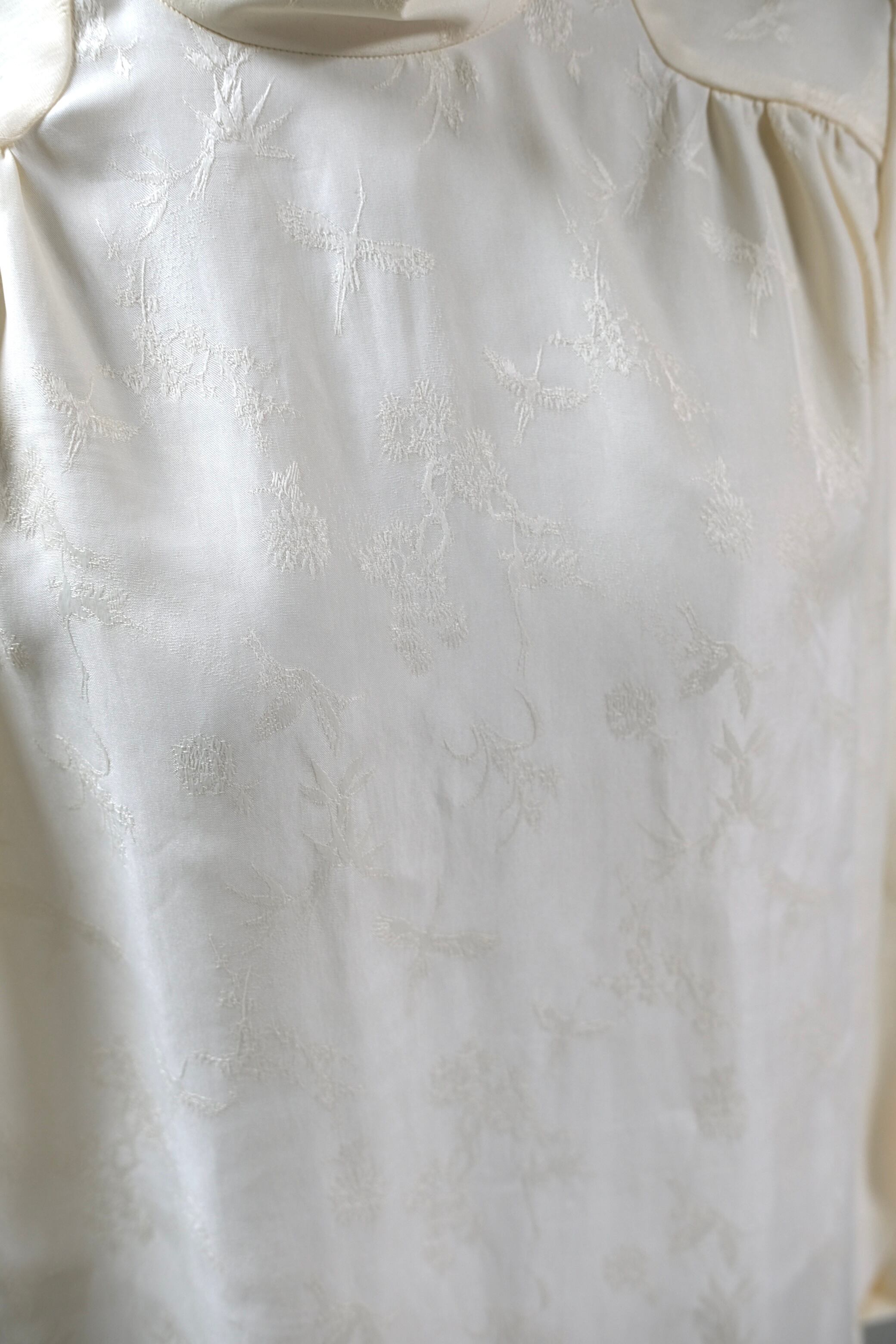 Mame Kurogouchi】Crane Pattern Jacquard Shirt - ecru | loop