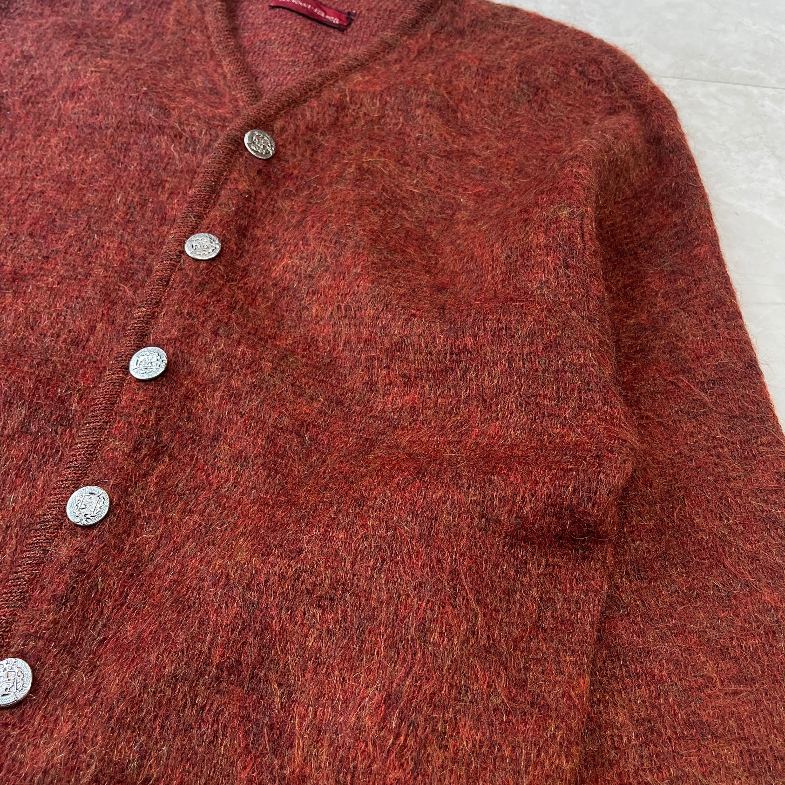 60s Mohair Cardigan 60年代 モヘアカーディガン えんじ ウール×モヘア