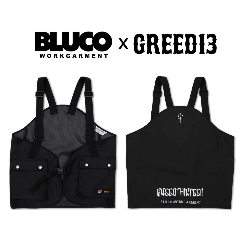 BLUCOxGREED THIRTEEN UTILITY VEST Black | DOG HOUSE GARAGE