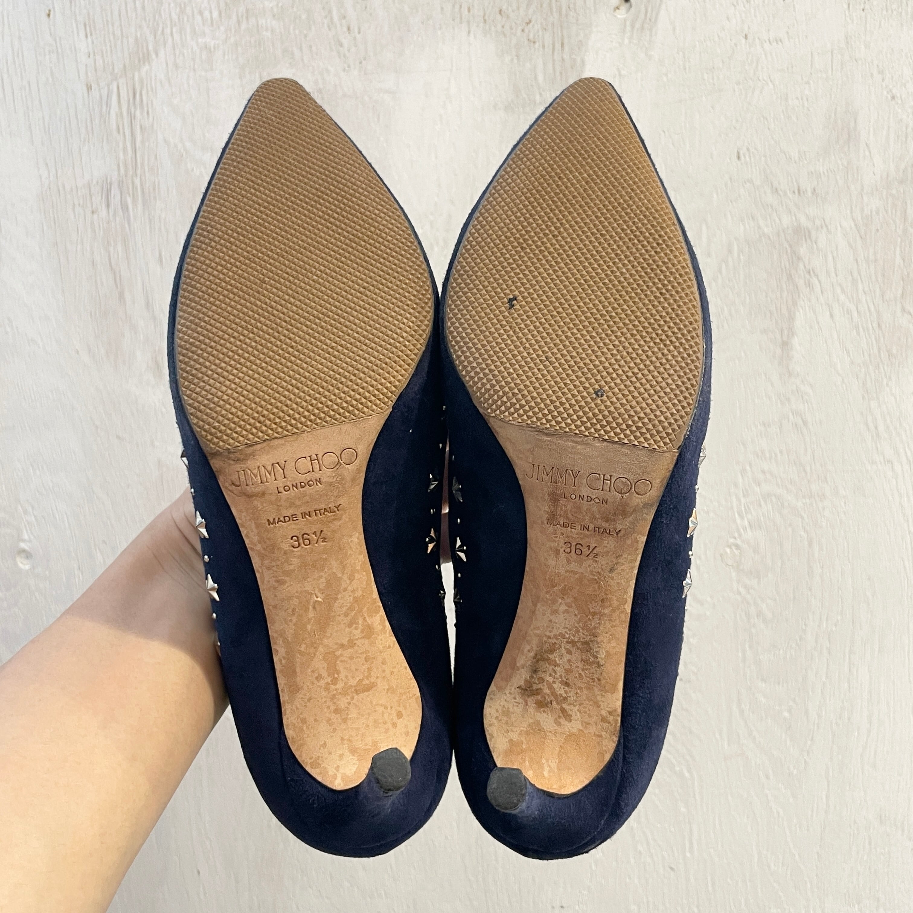 JIMMY CHOO/pumps/suède/navy/ladies/ジミーチュウ/パンプス/スエード