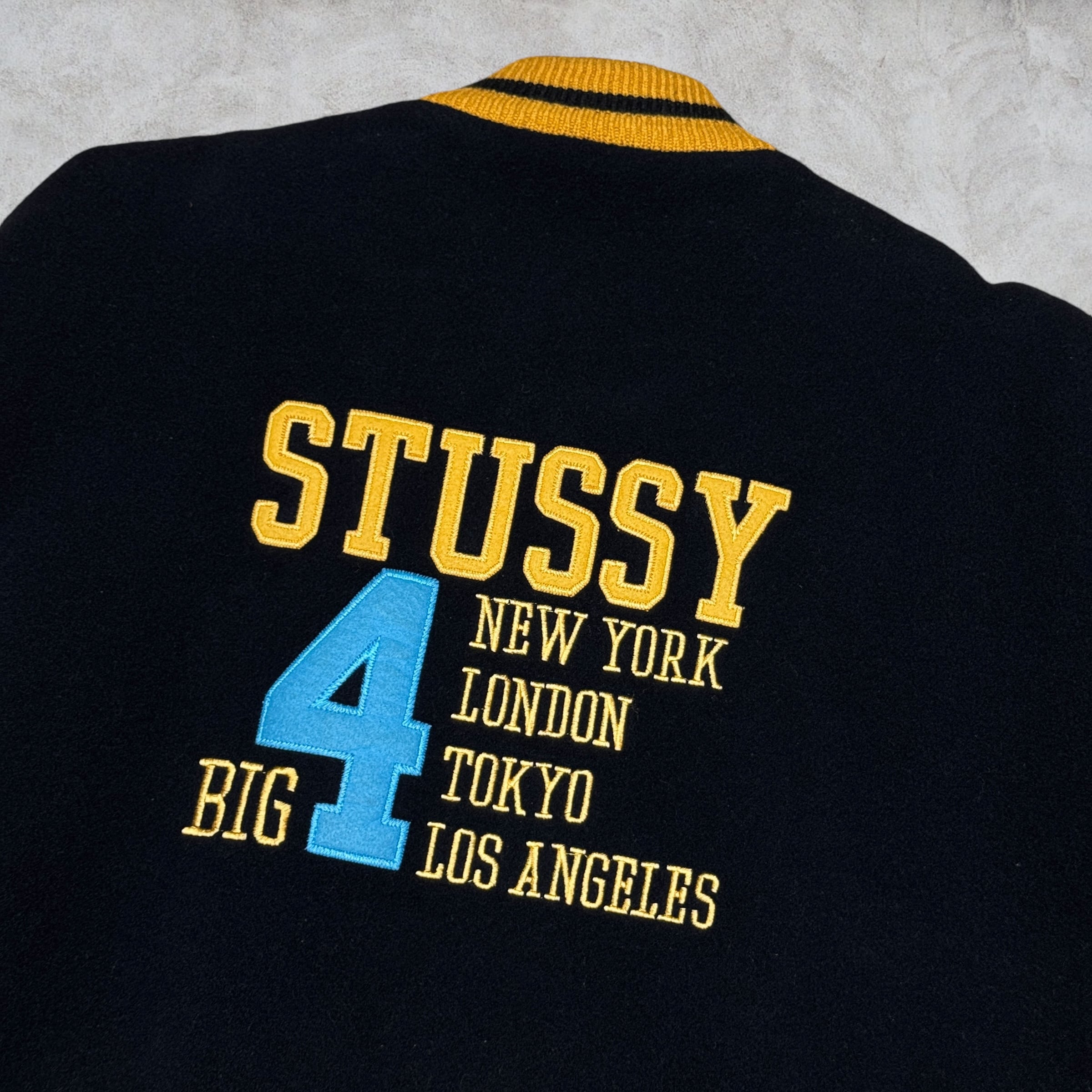 90's old stussy Varsity Jacket “BIG 4” “スタジャン” 【高円寺本店