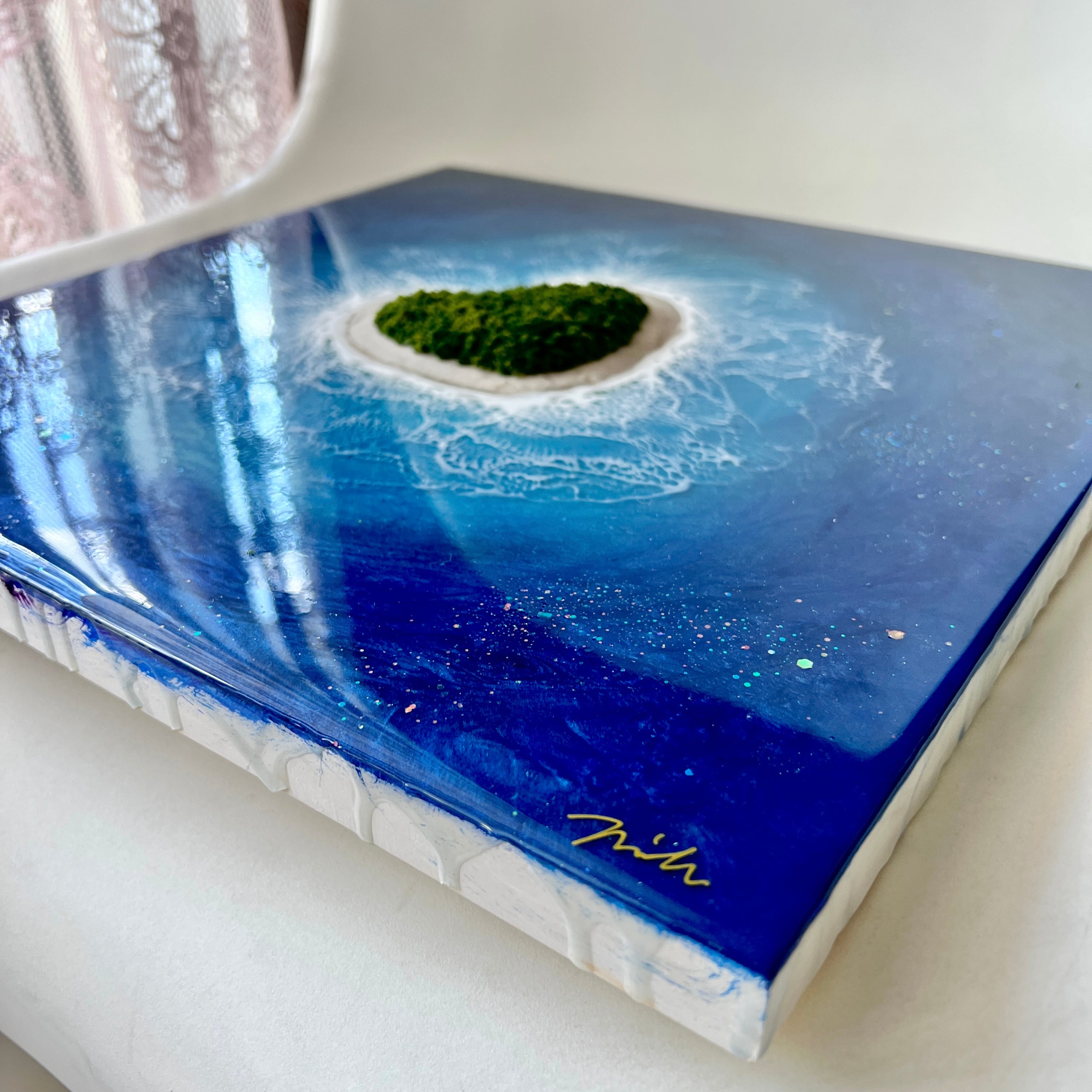 送料無料】レジンアート海 ”人魚姫の世界 2023 009” 原画 333mm× 333mm