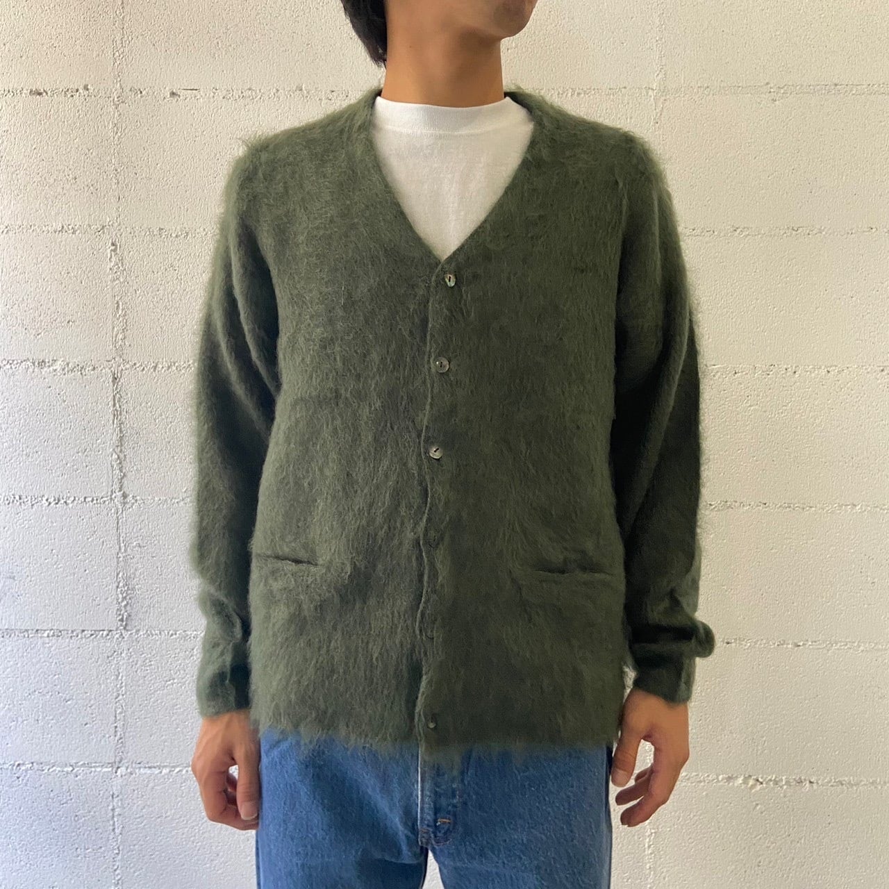 国産】STEP AHEAD Mohair Cardigan W/Pocket Solid Color Version