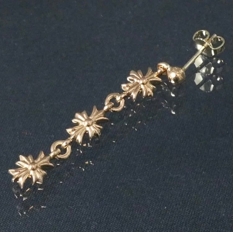 CHROME HEARTS クロムハーツ 22K タイニーE CHプラス ドロップ ピアス