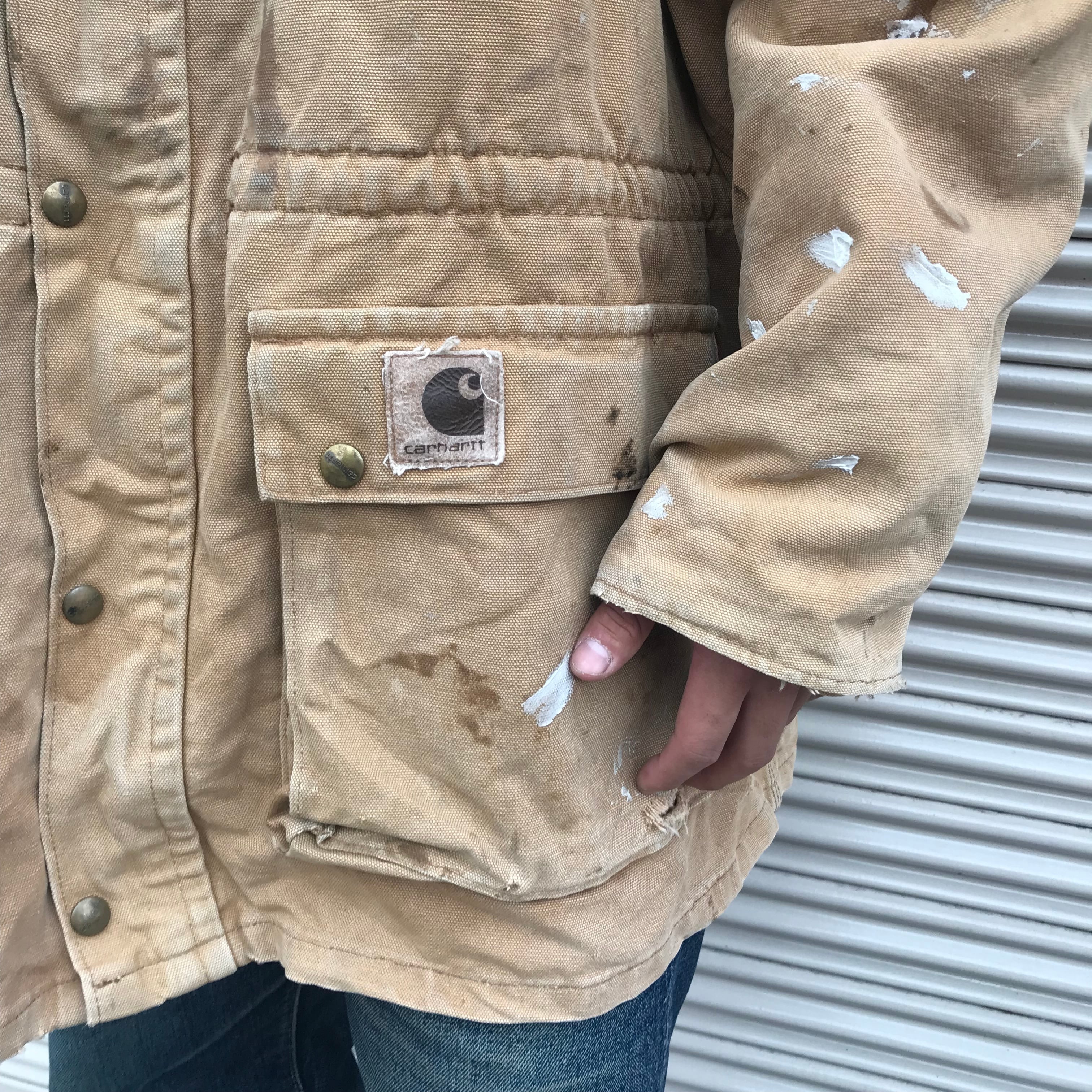 雰囲気抜群 90s カーハート ブラウンダック コート カバーオール USA製