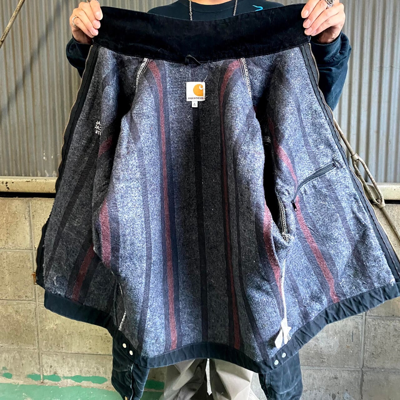 USA製 Carhartt カーハート デトロイトジャケット 企業ロゴ刺繍 メンズ